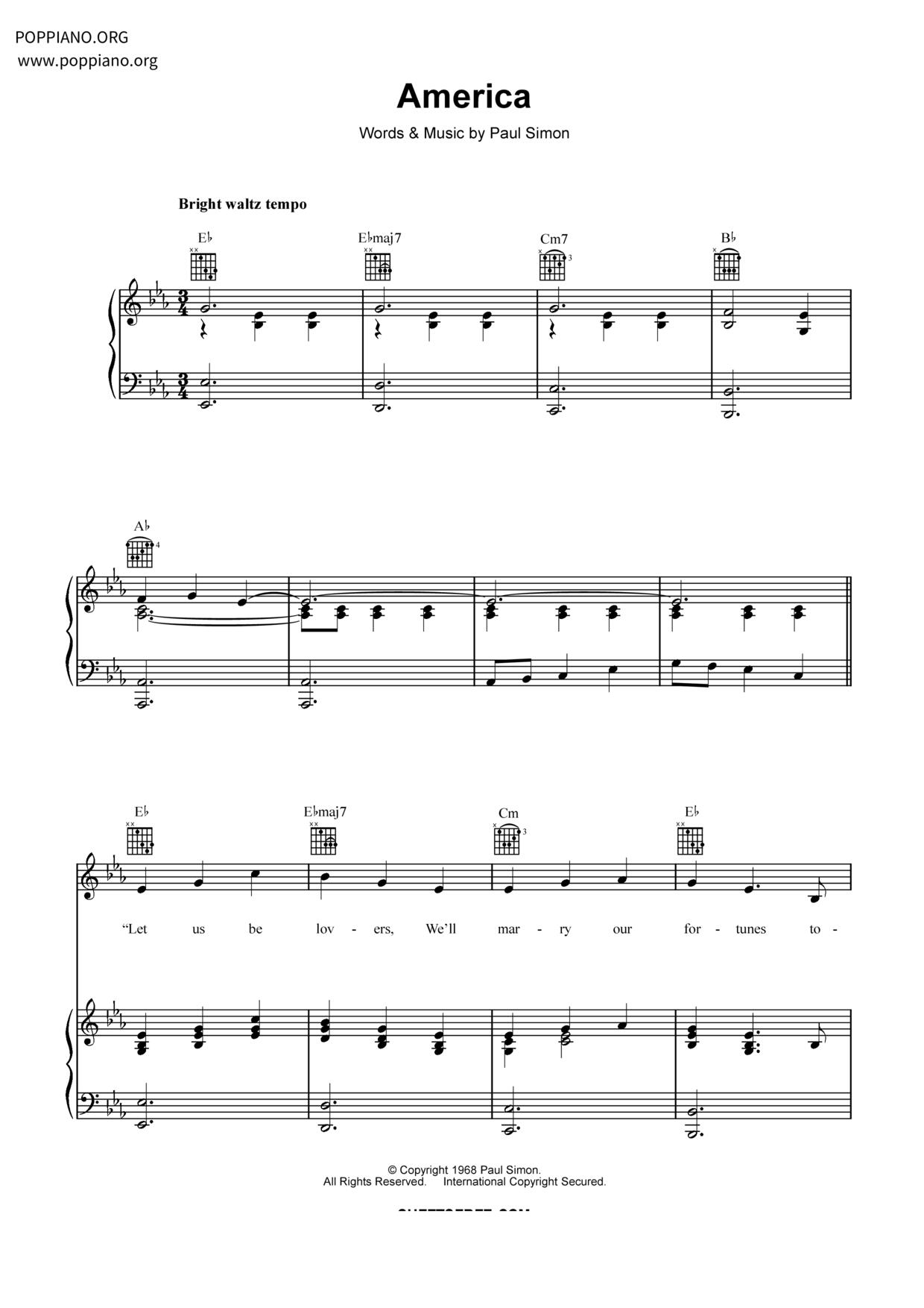 America琴譜