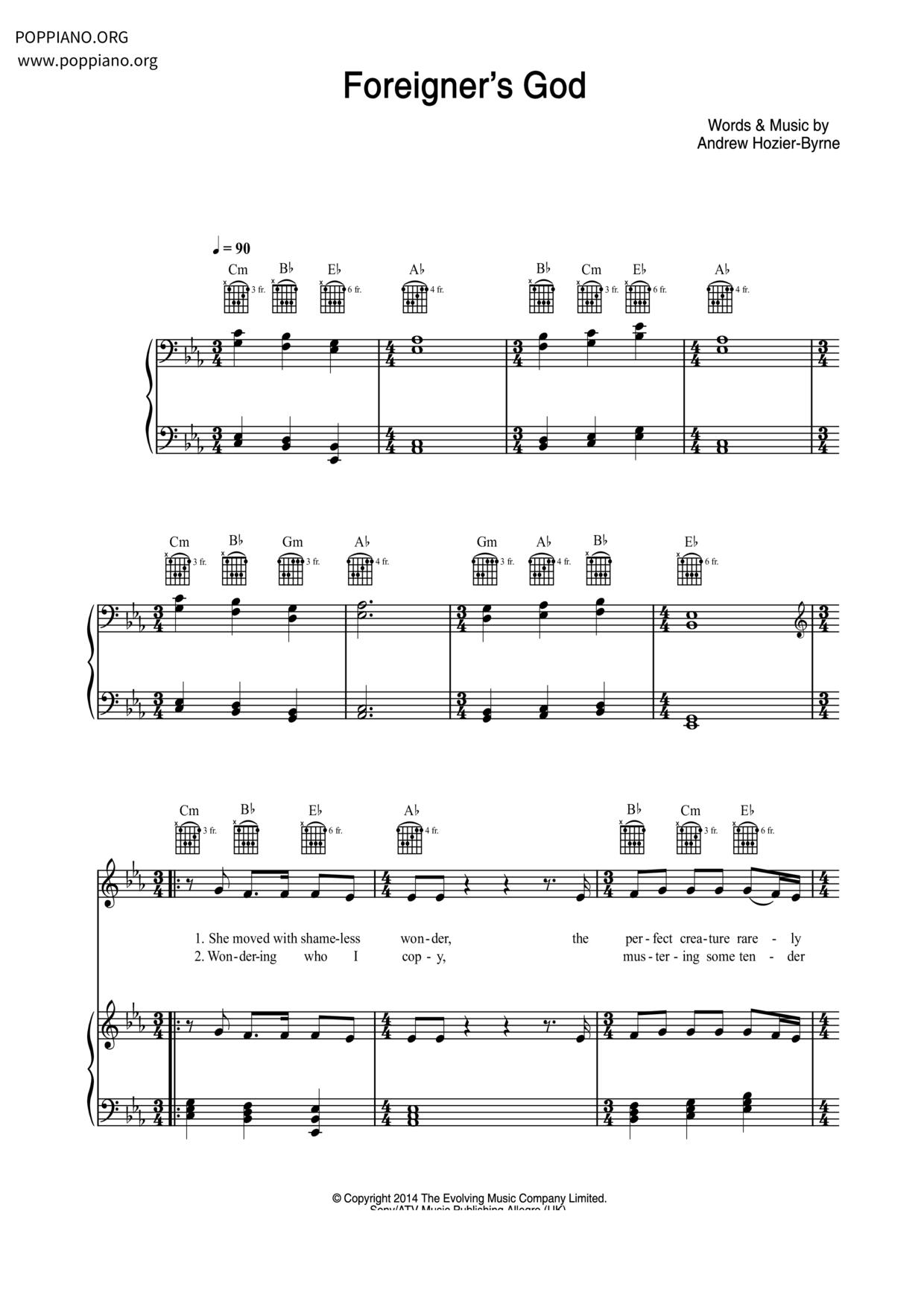 Foreigner's God琴譜