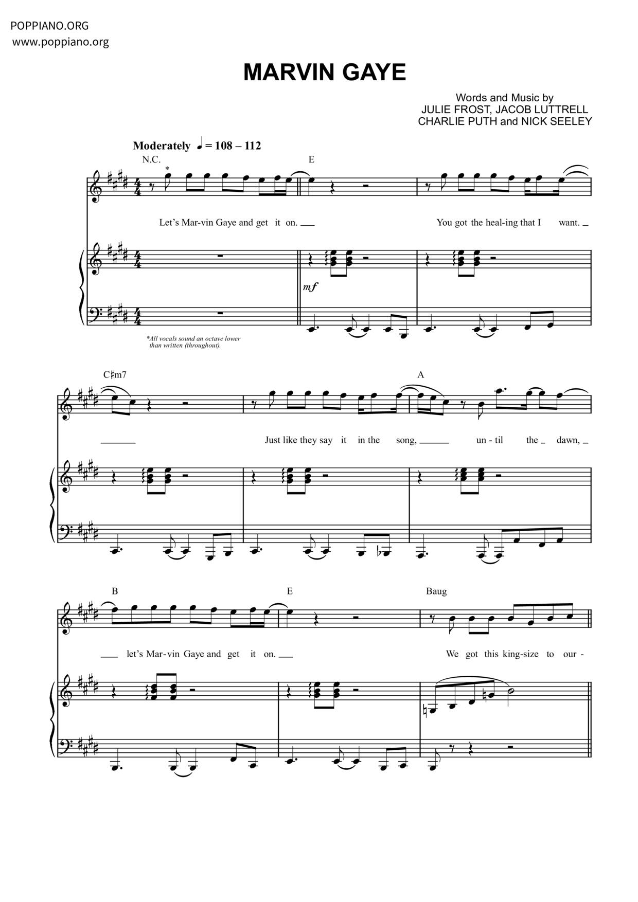 Marvin Gaye (feat. Meghan Trainor)琴譜