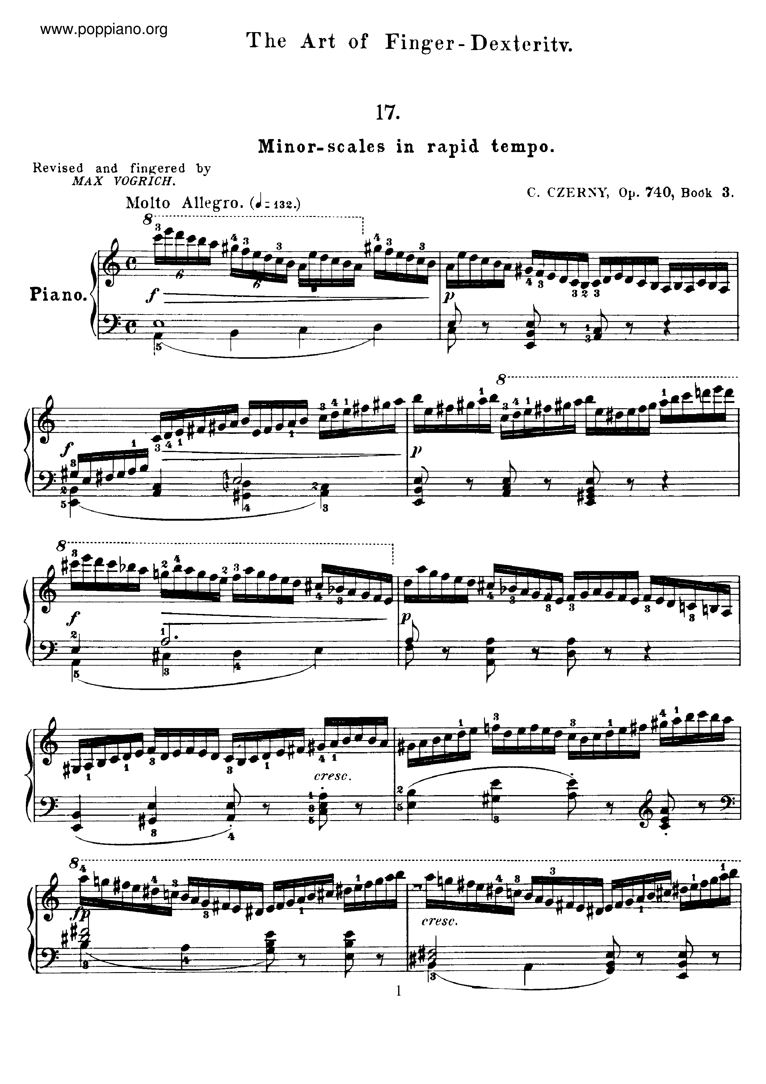 The Art Of Finger Dexterity, Op.740 Book 3琴譜