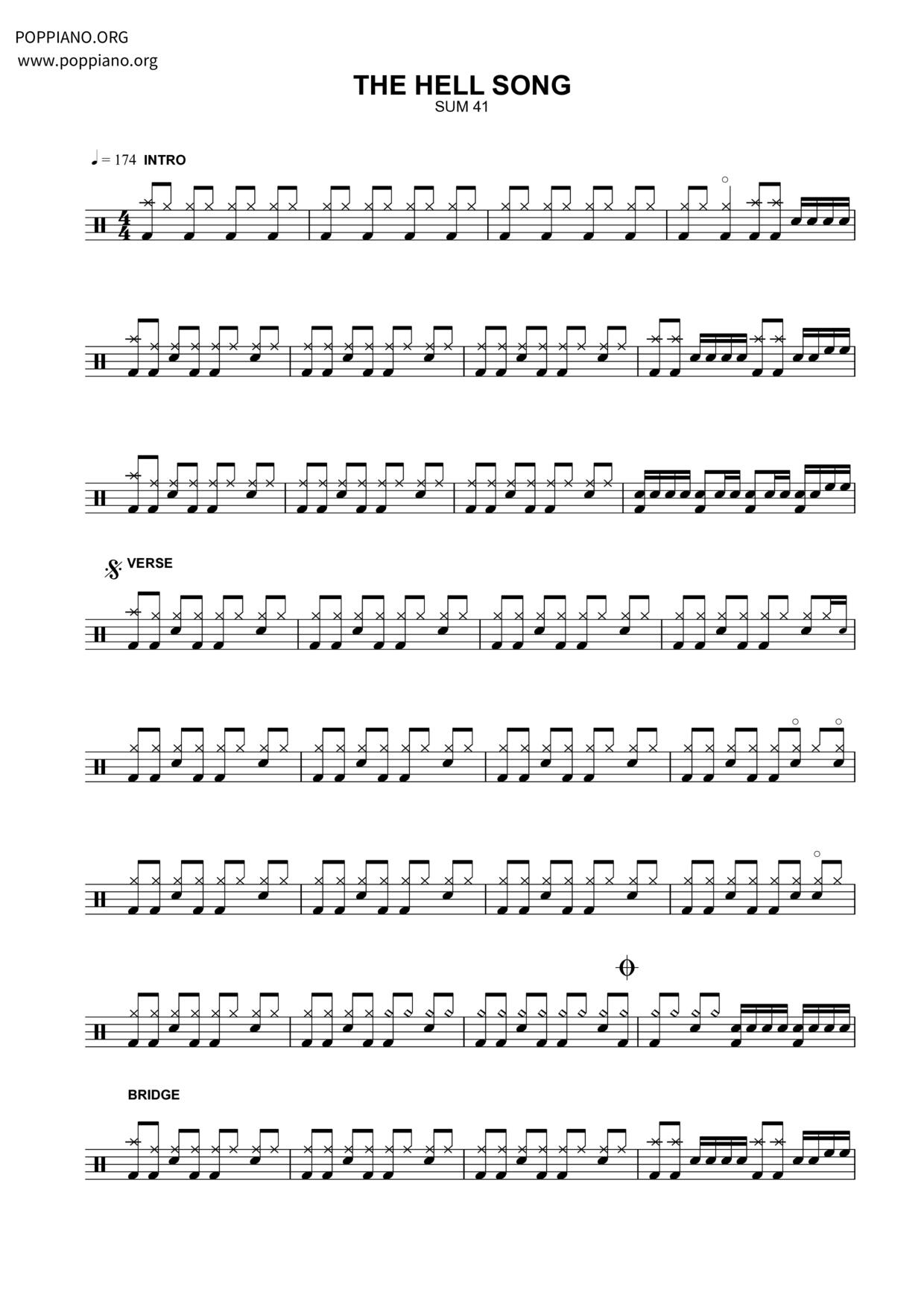 The Hell Song琴譜