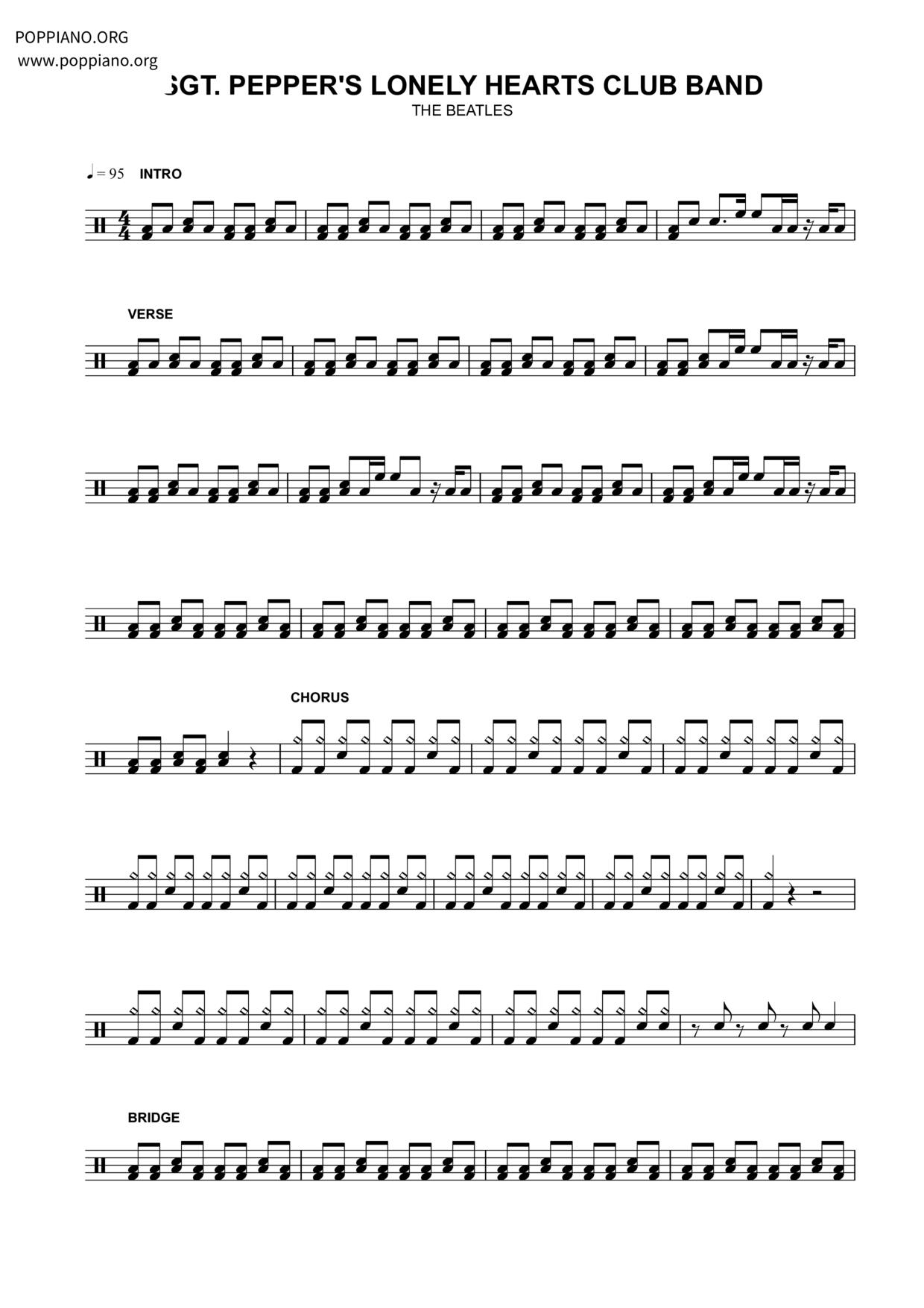 Sgt. Pepper's Lonely Hearts Club Band琴譜