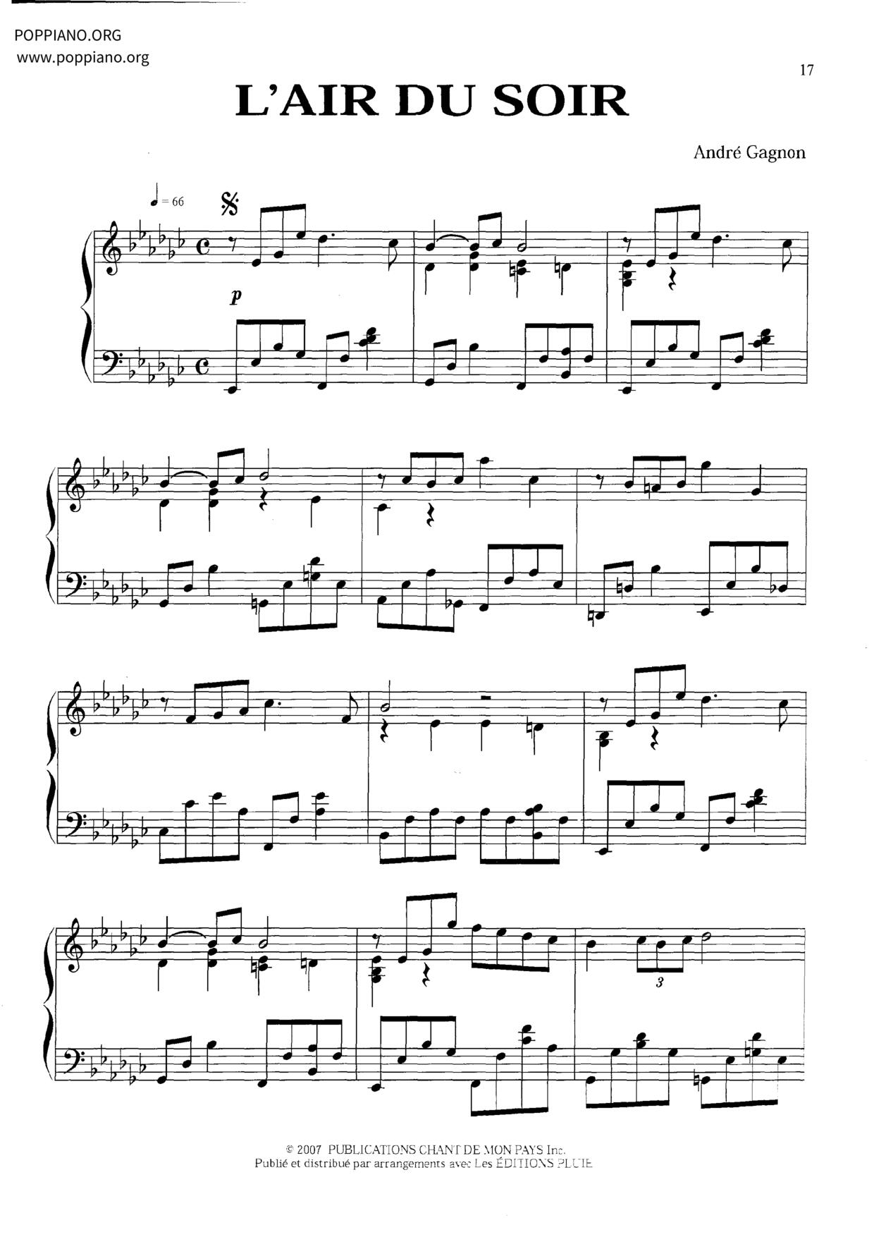 L'air Du Soir琴譜