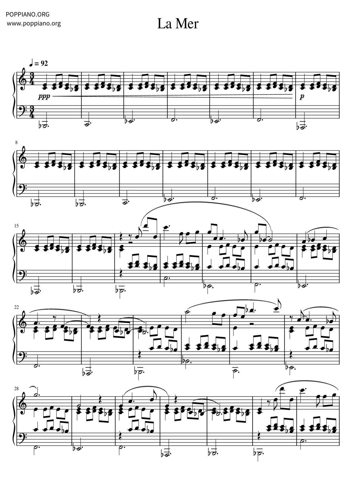 La Mer琴譜