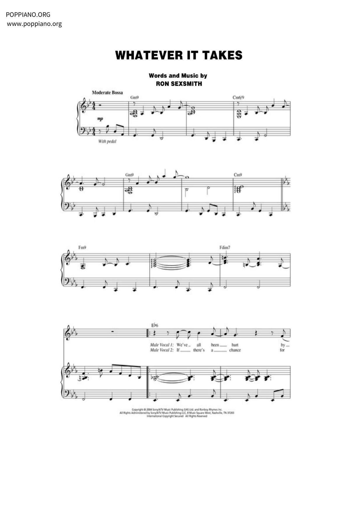 Whatever It Takes (with Ron Sexsmith)琴譜