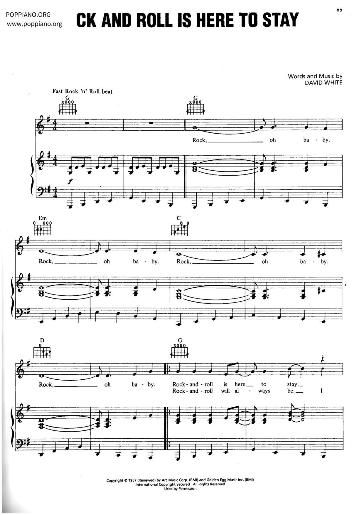 Rock N' Roll Is Here To Stay - From “Grease”琴譜