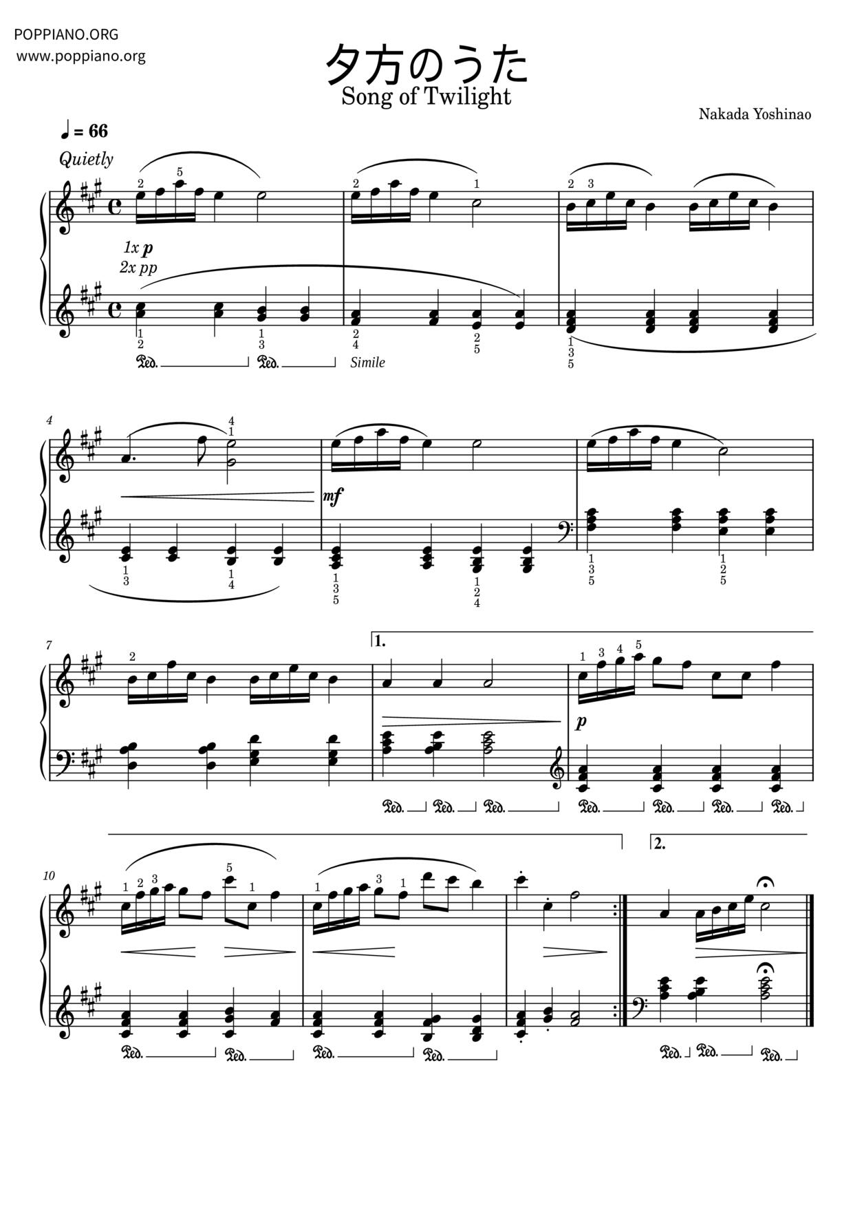 The Song Of Twilight琴譜