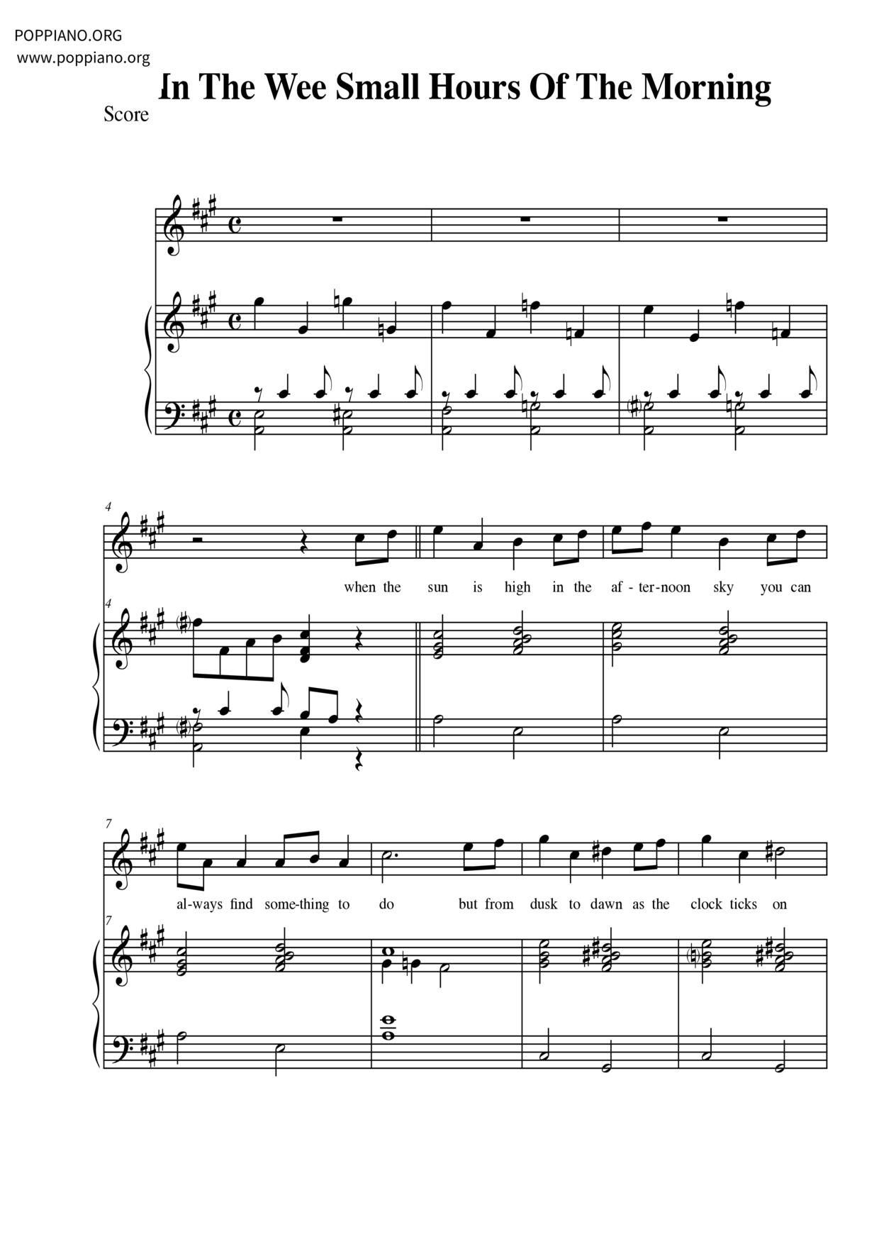 In The Wee Small Hours琴譜