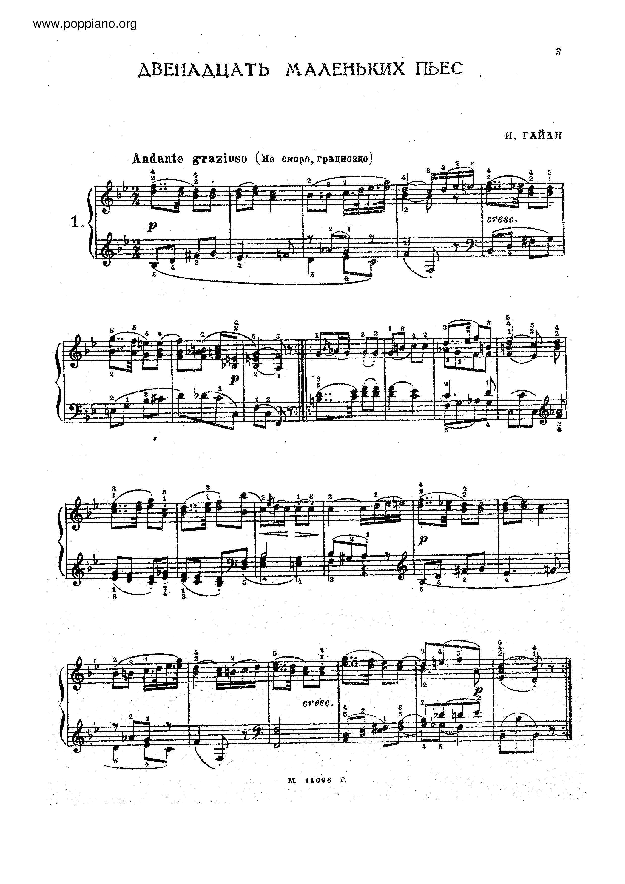 Haydn 12 Easy Pieces For Piano Sheet Music Pdf Free Score Download Haydn 12 Easy Pieces For Piano Sheet Music Pdf Free Score Download