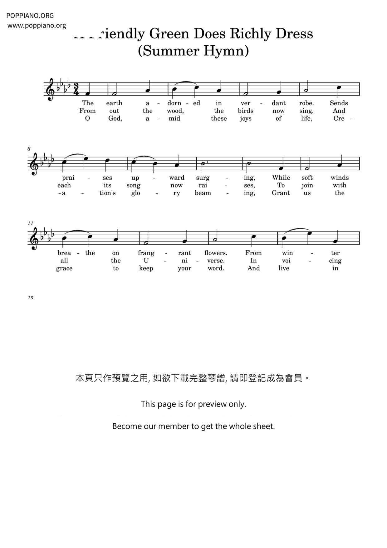 A Friendly Green Does Richly Dress琴譜