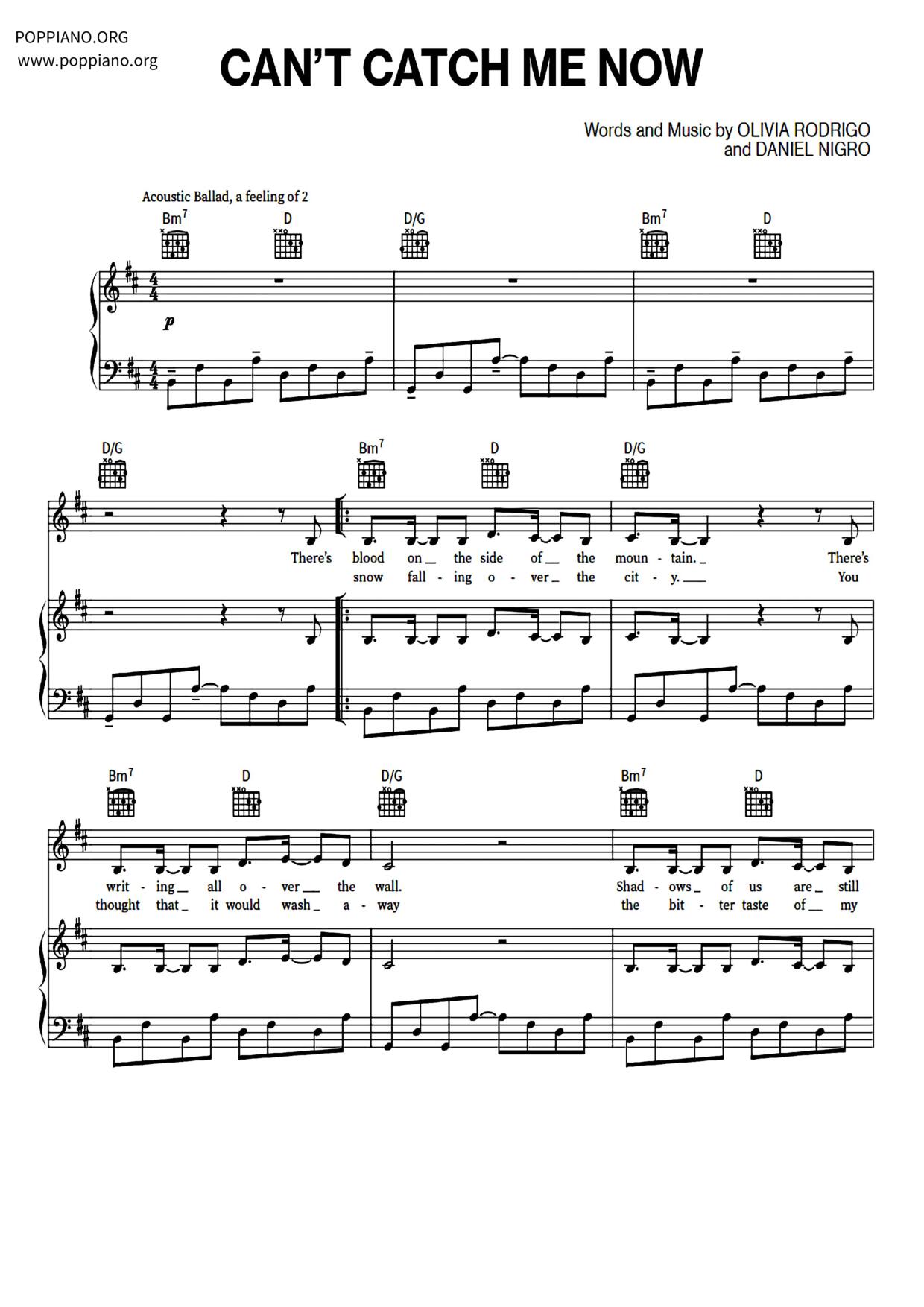 Can't Catch Me Now - from The Hunger Games: The Ballad of Songbirds & Snakes琴譜