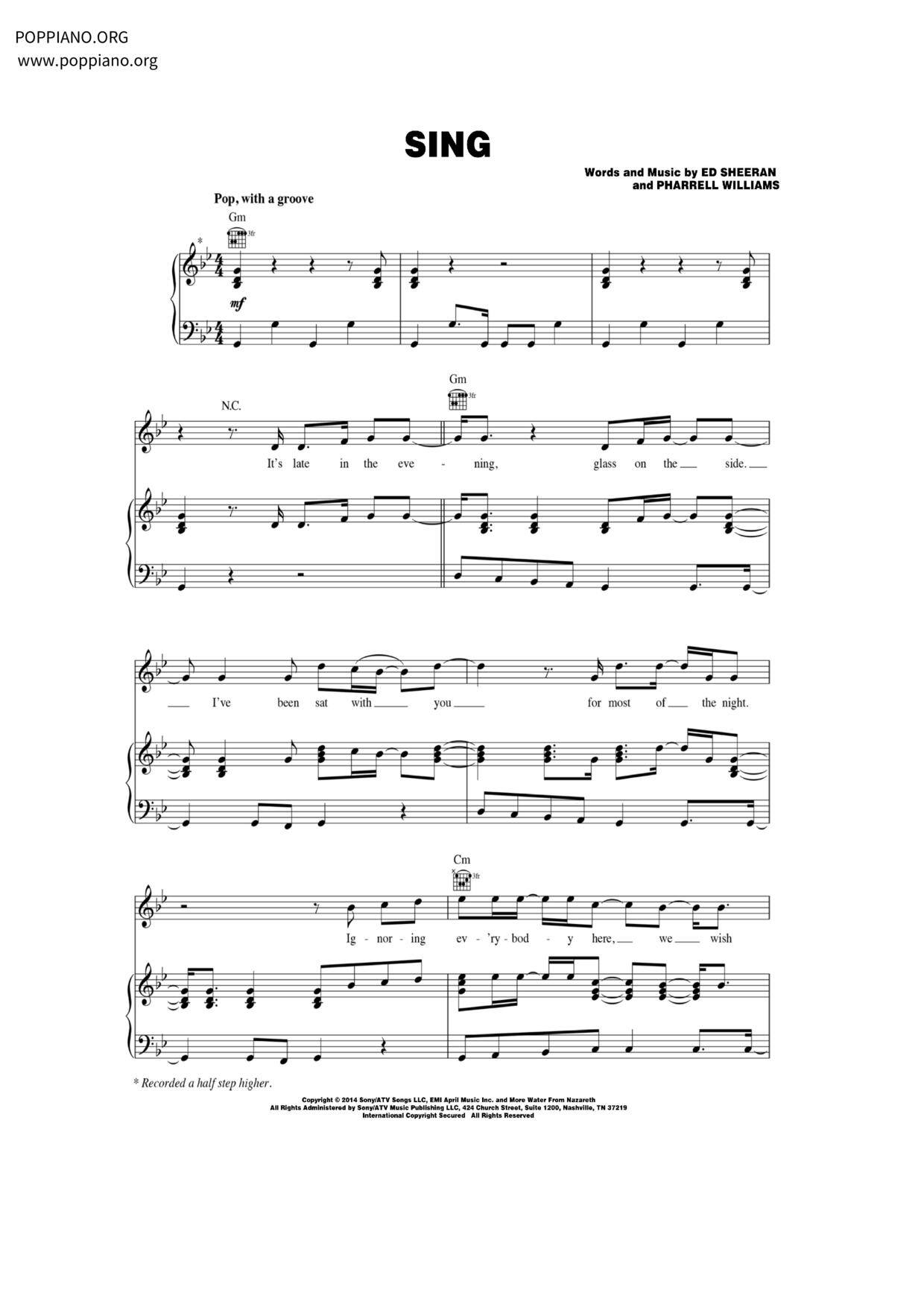 Sing琴譜