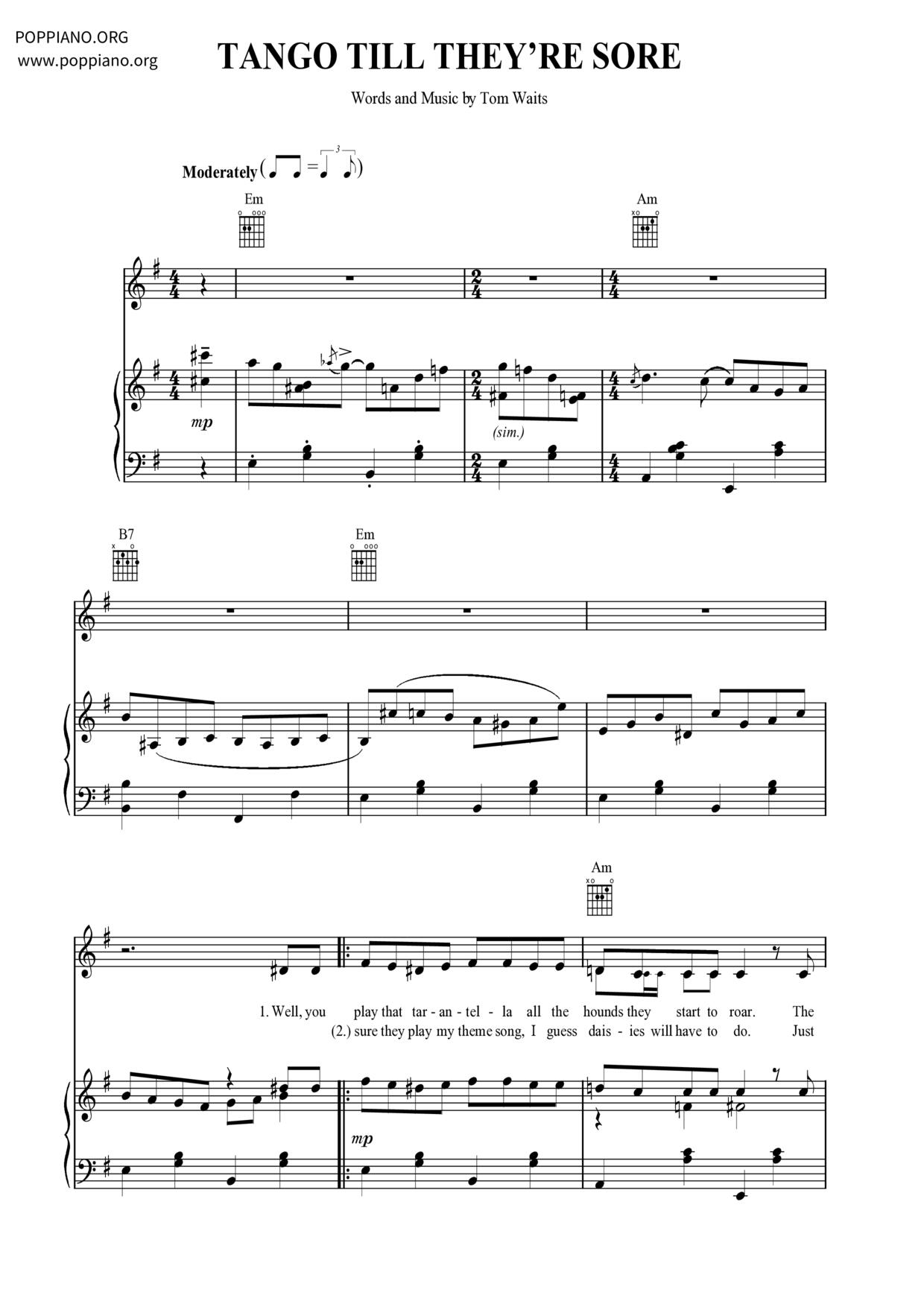 Tango Till They're Sore琴譜