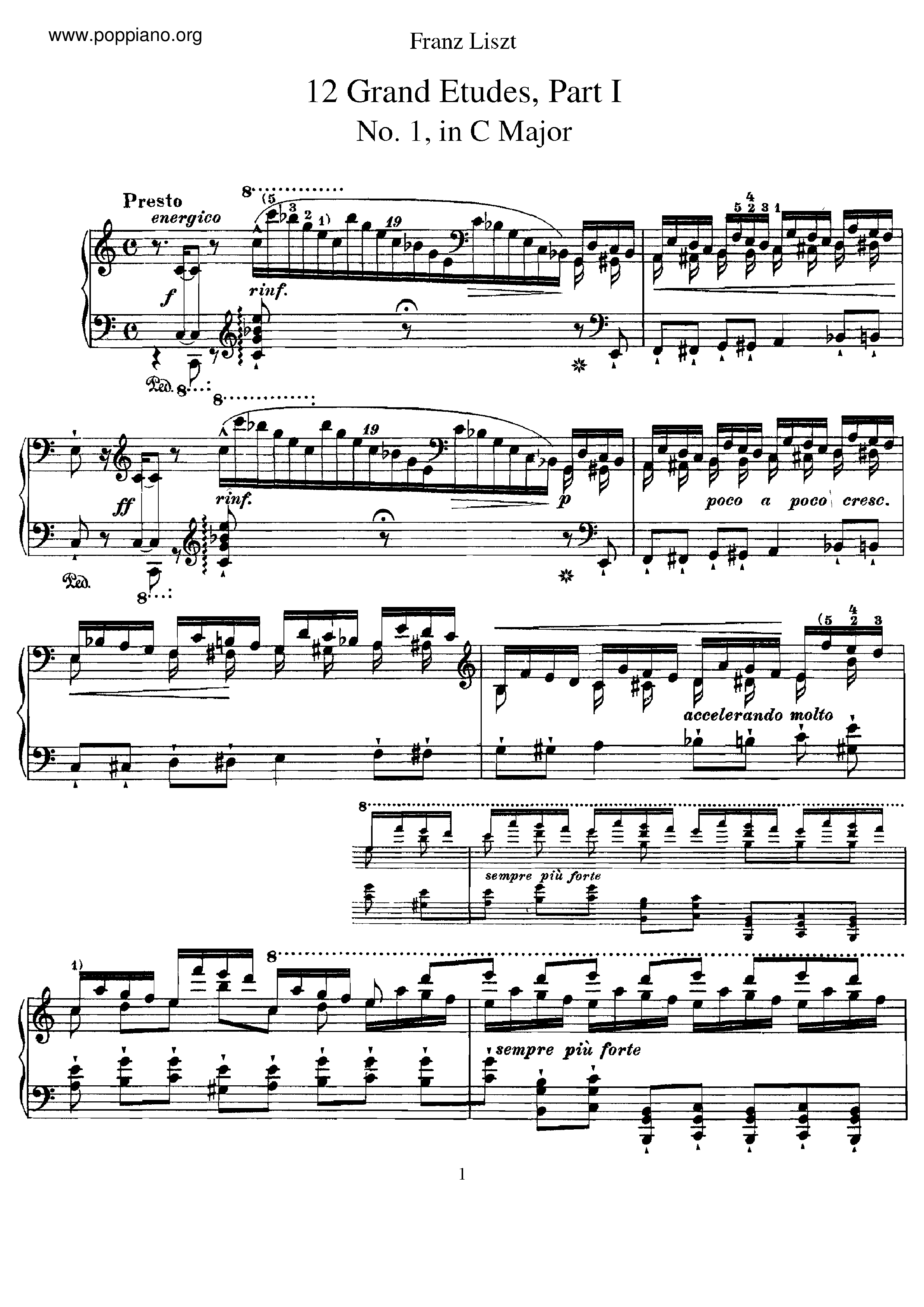 ☆ Liszt-12 Grandes Etudes, S.137 Sheet Music pdf, - Free Score 