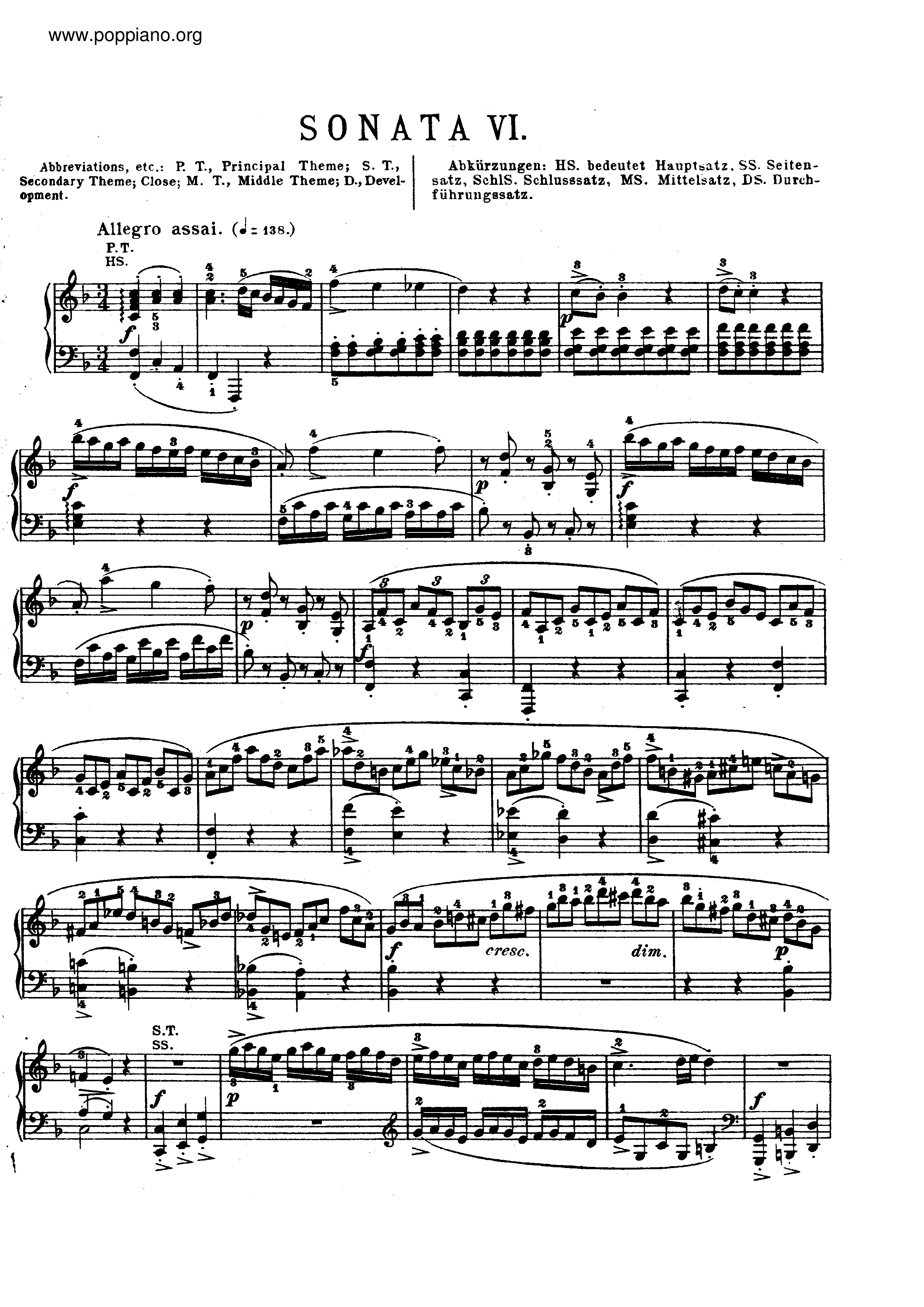 MozartPiano Sonata in F major, K. 280 Sheet Music pdf, Free Score