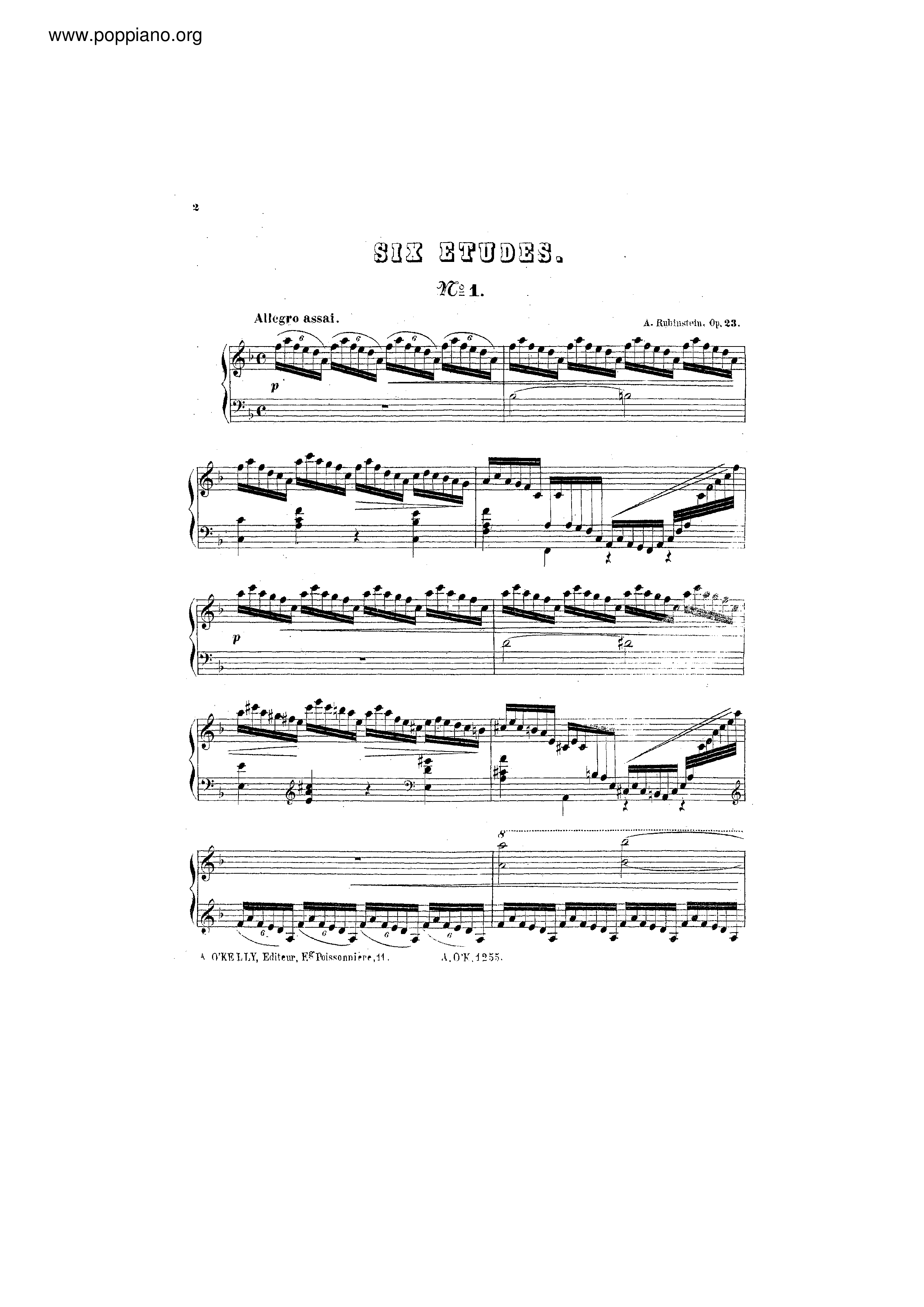Etude No.1琴譜