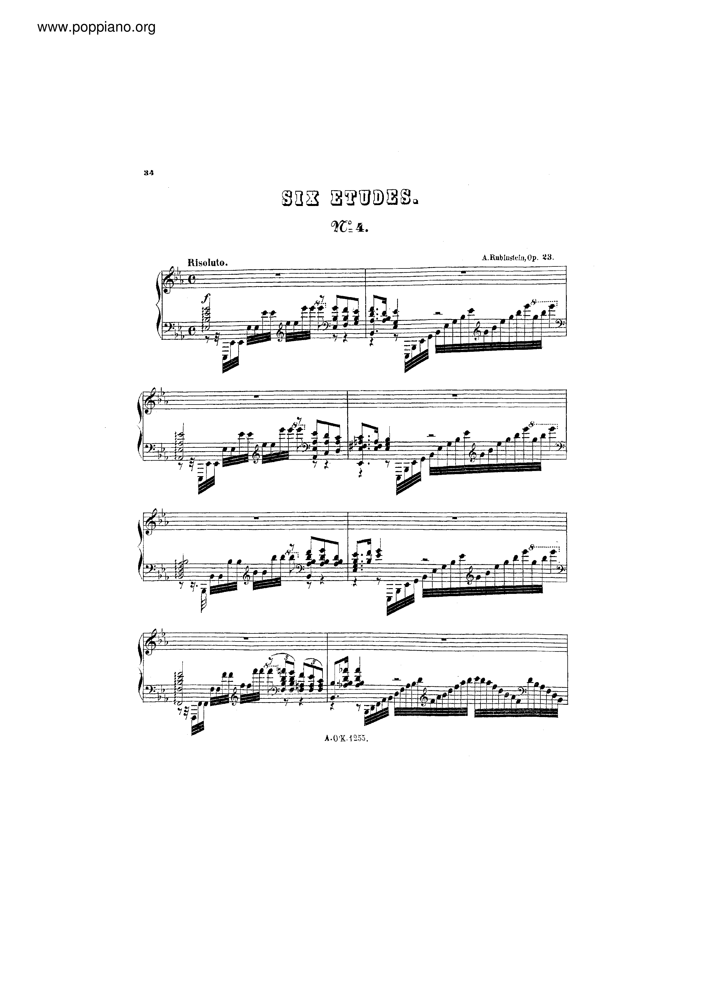 Etude No.4琴譜