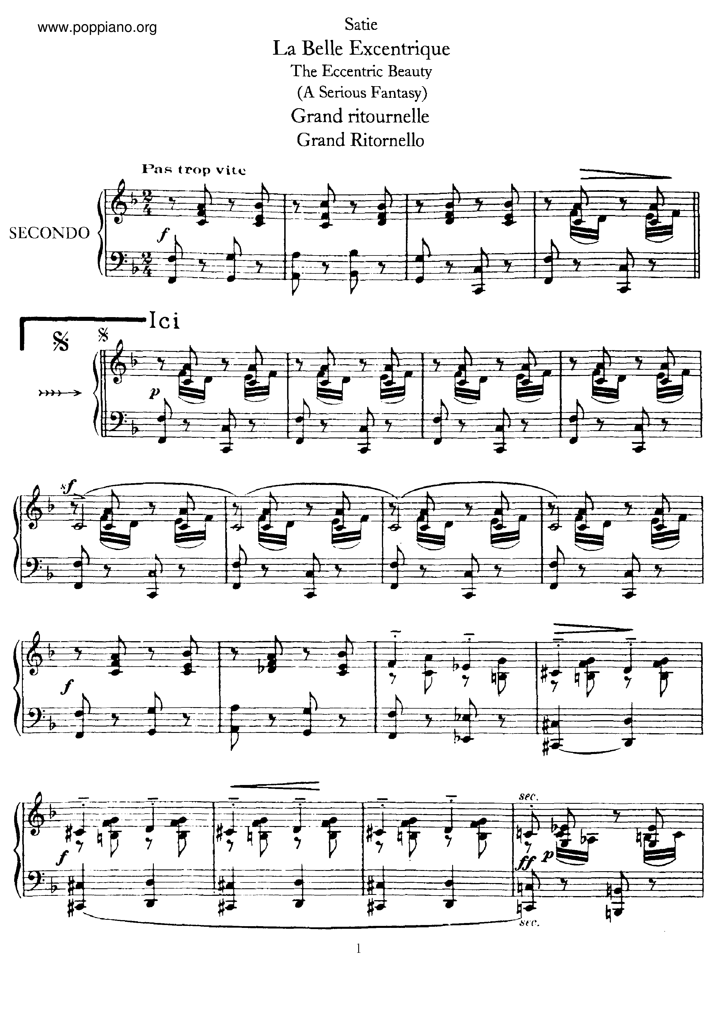 La Belle Excentriqueピアノ譜