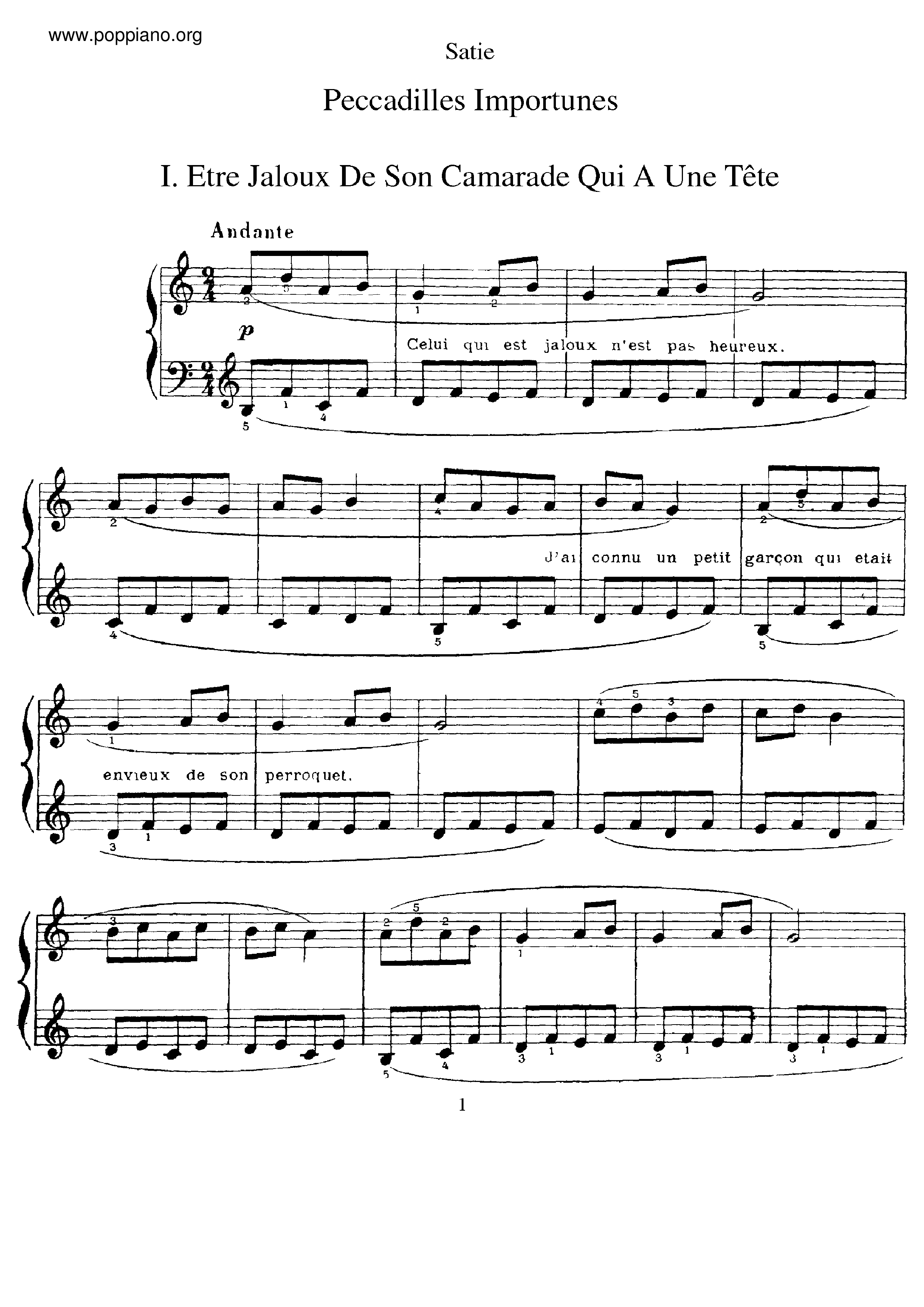 Peccadillesピアノ譜