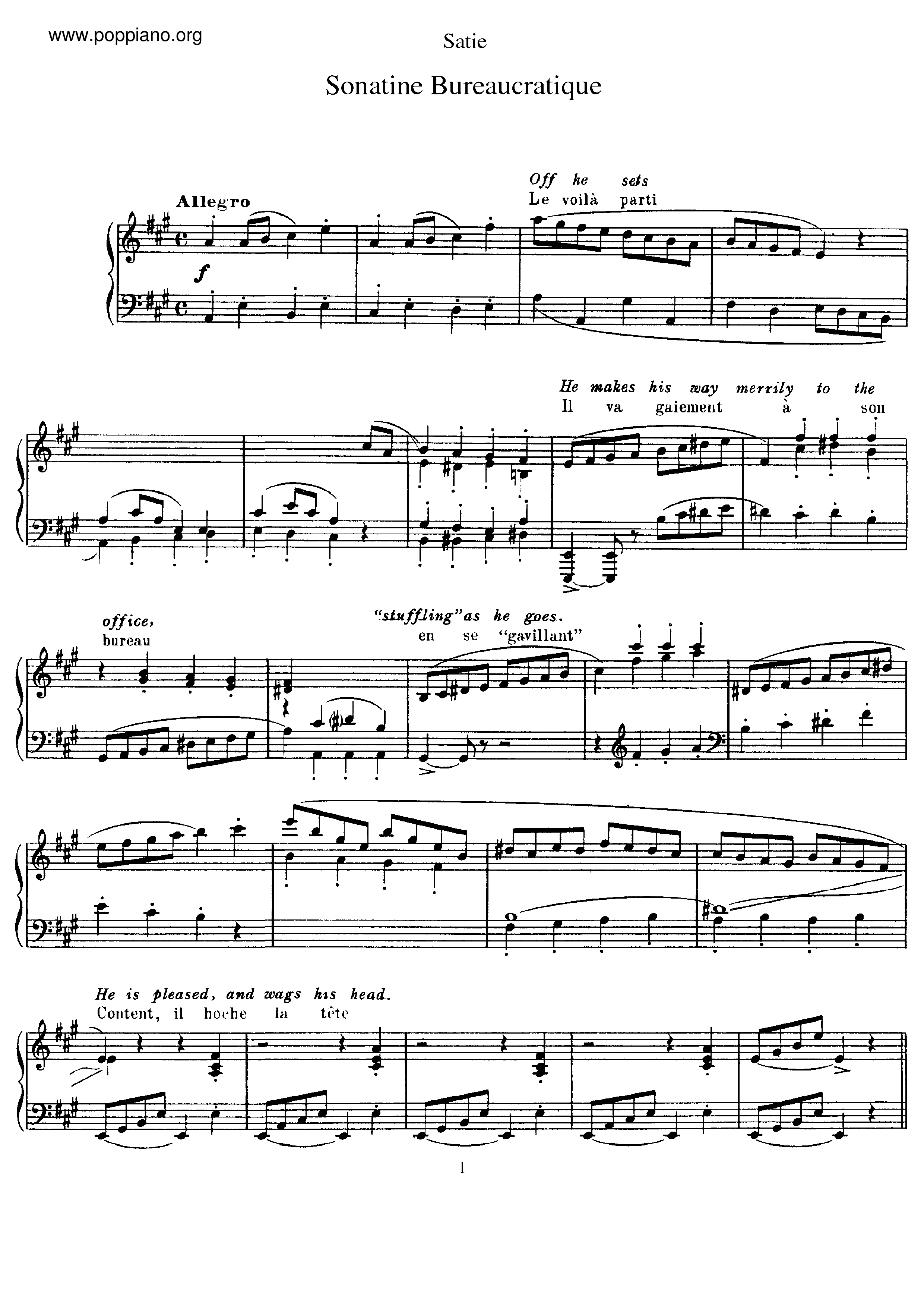 Sonatine bureaucratiqueピアノ譜
