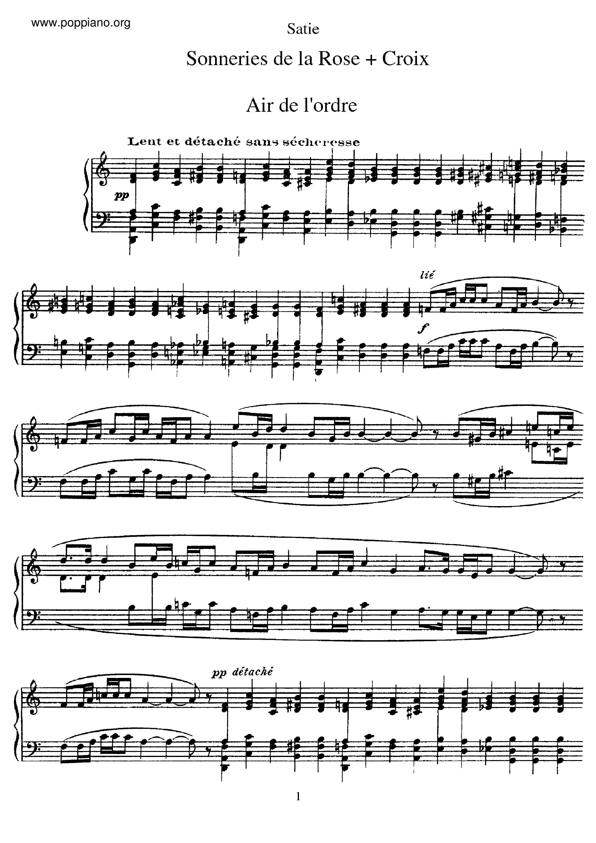 Sonneries de la rose croixピアノ譜