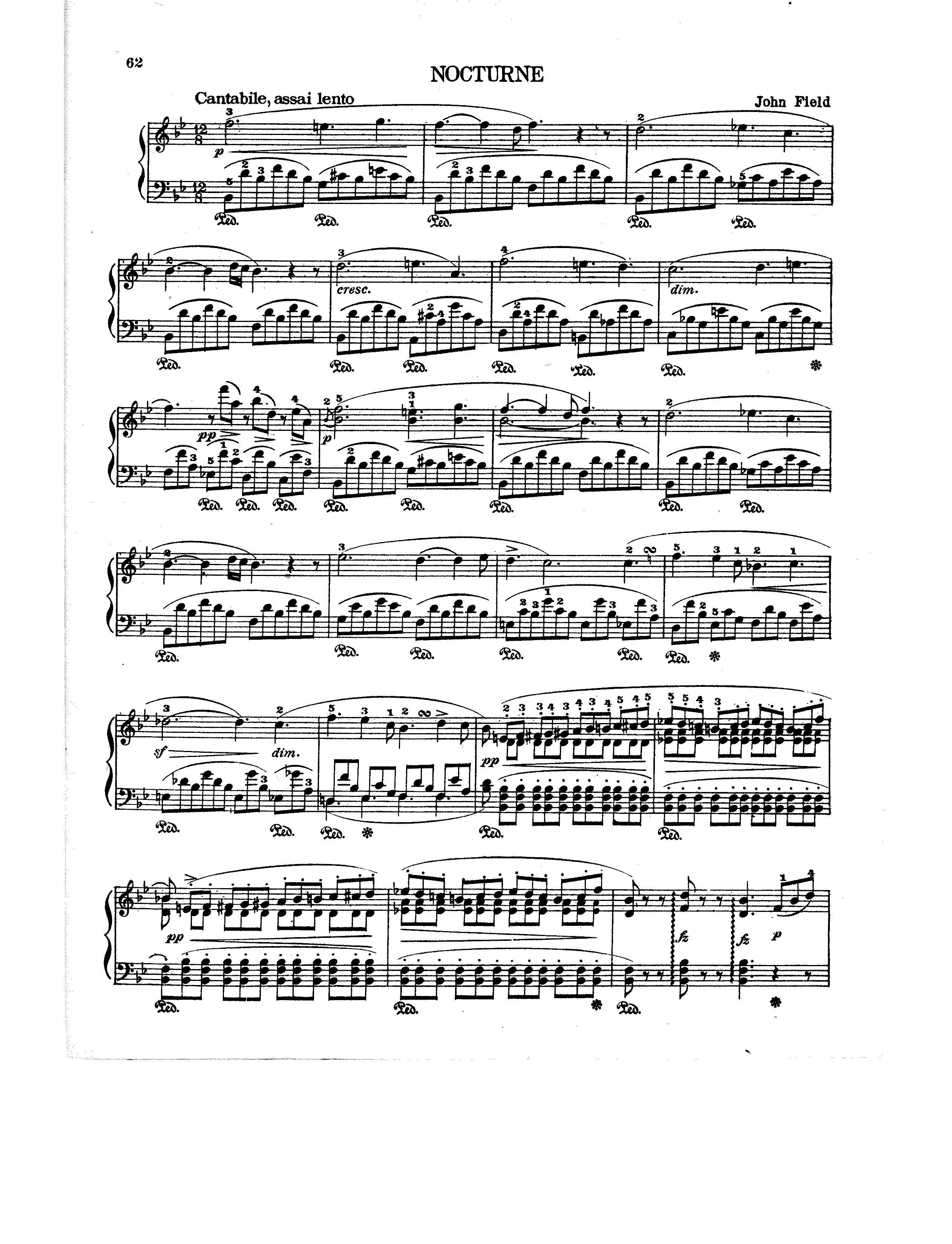 Nocturne No.5 in B Flat Major琴譜