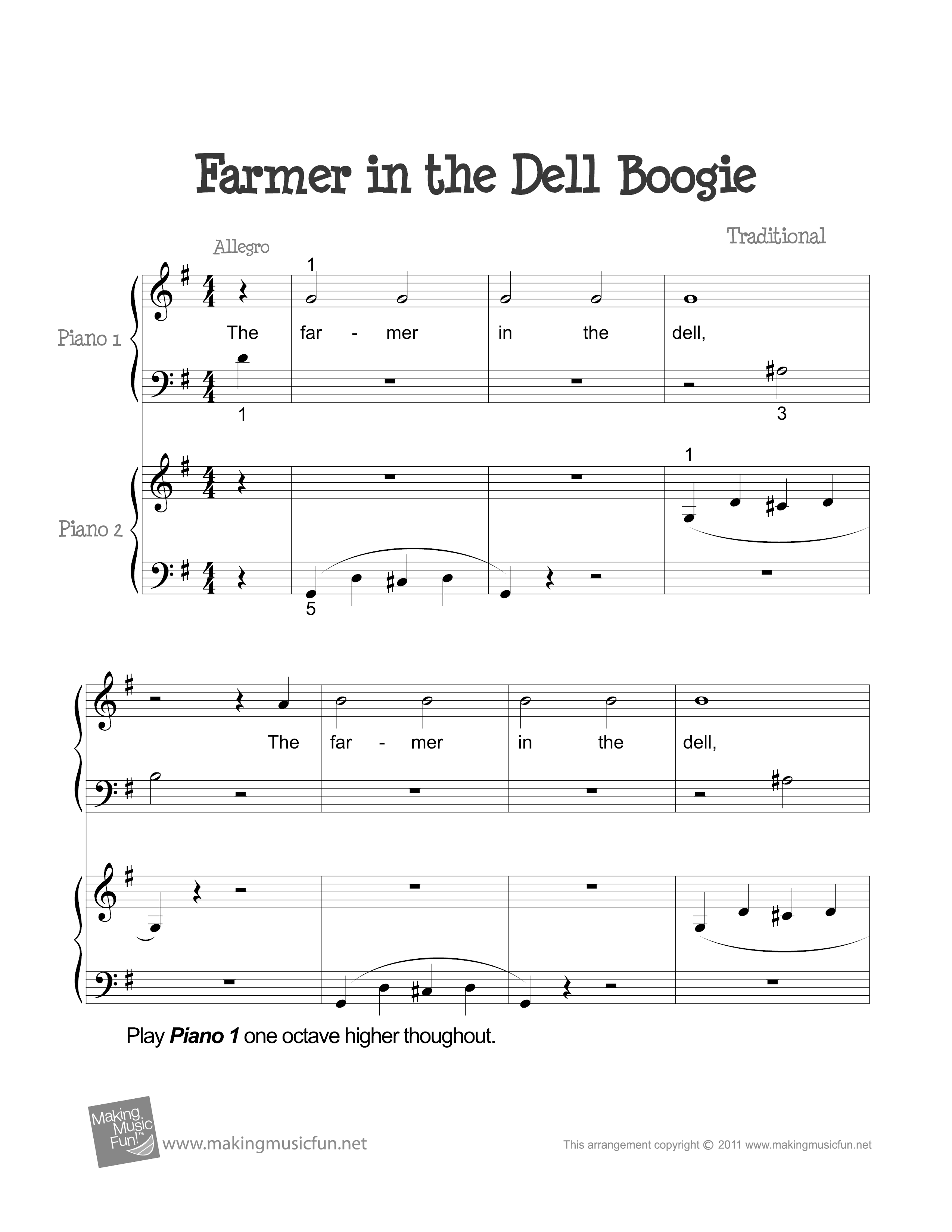 The Farmer In The Dell PDF琴譜免費下載 香港流行鋼琴協會 ★