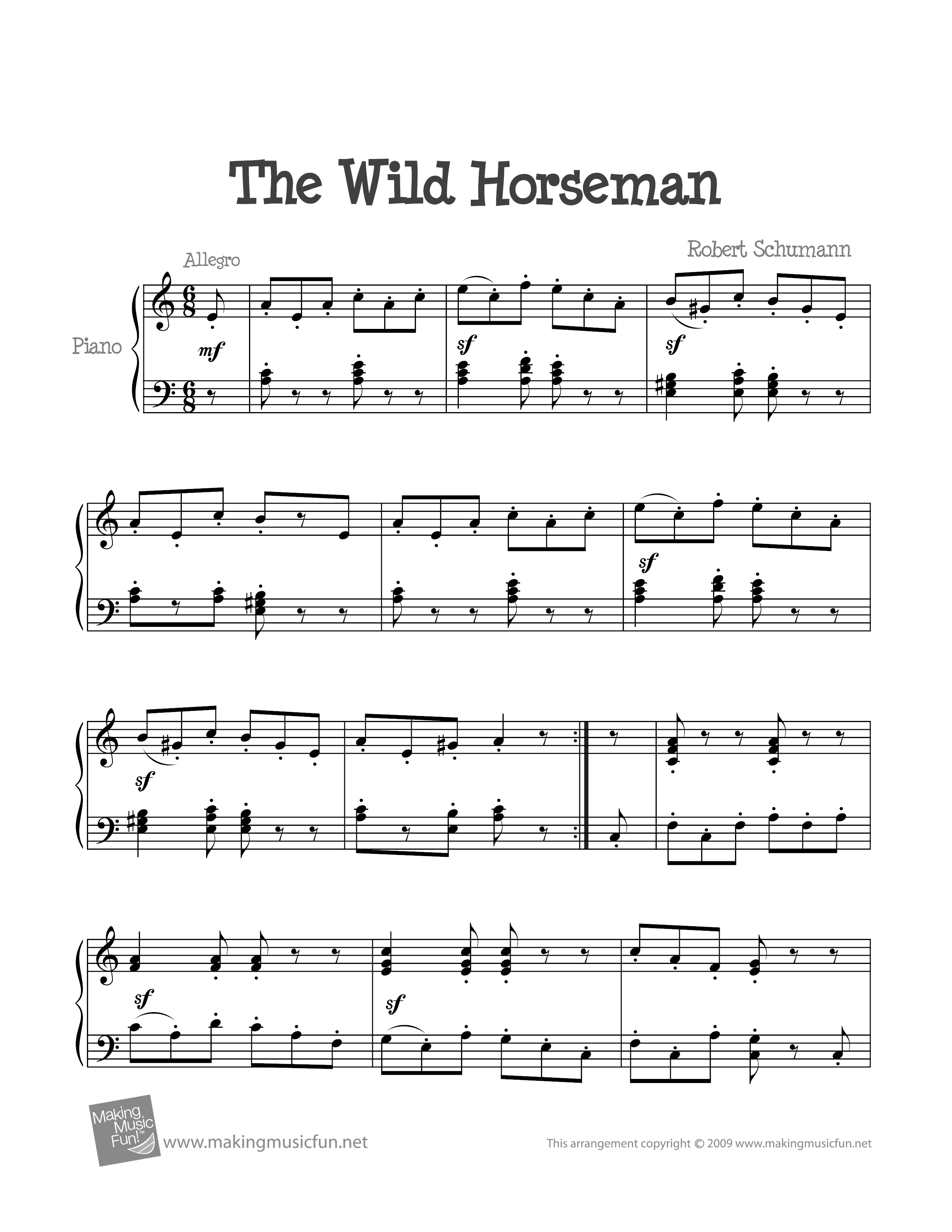 The Wild Horseman琴譜