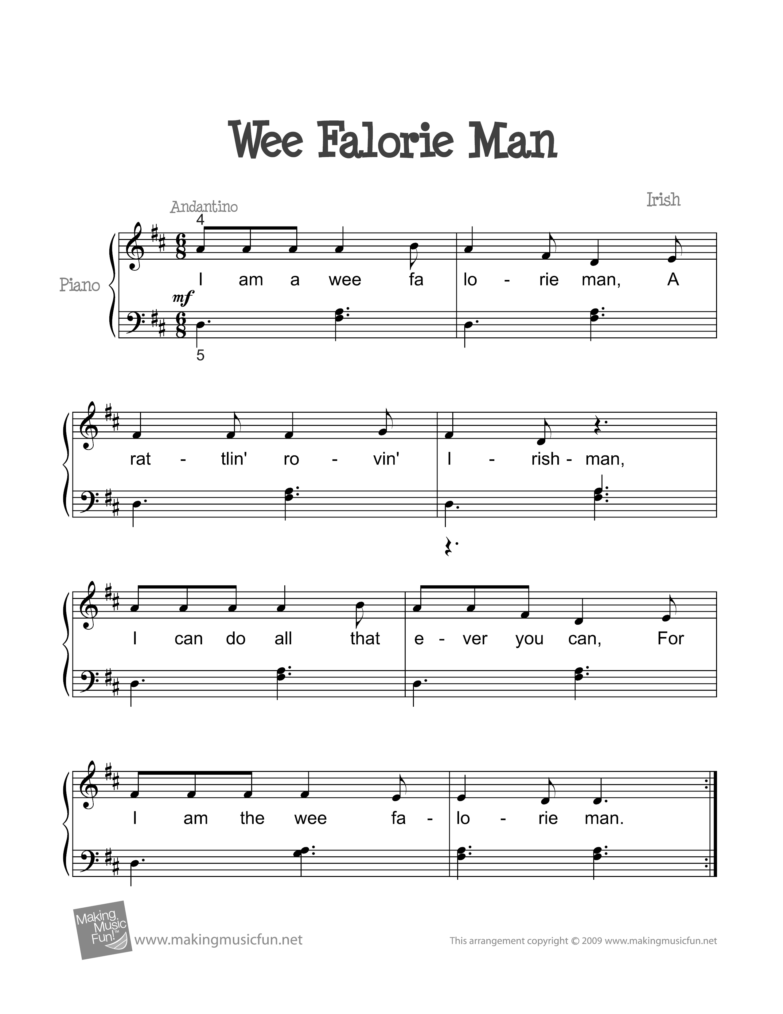 Wee Falorie Man琴譜