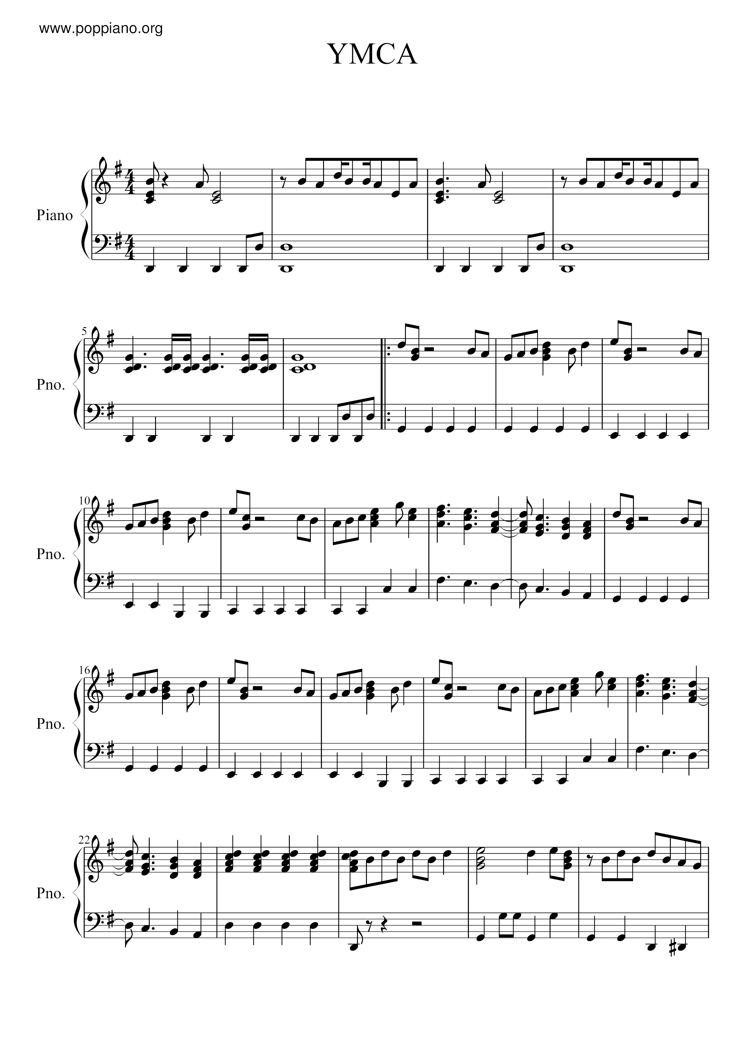 Village People Ymca Sheet Music Pdf Free Score Download Village People Ymca Sheet Music Pdf Free Score Download