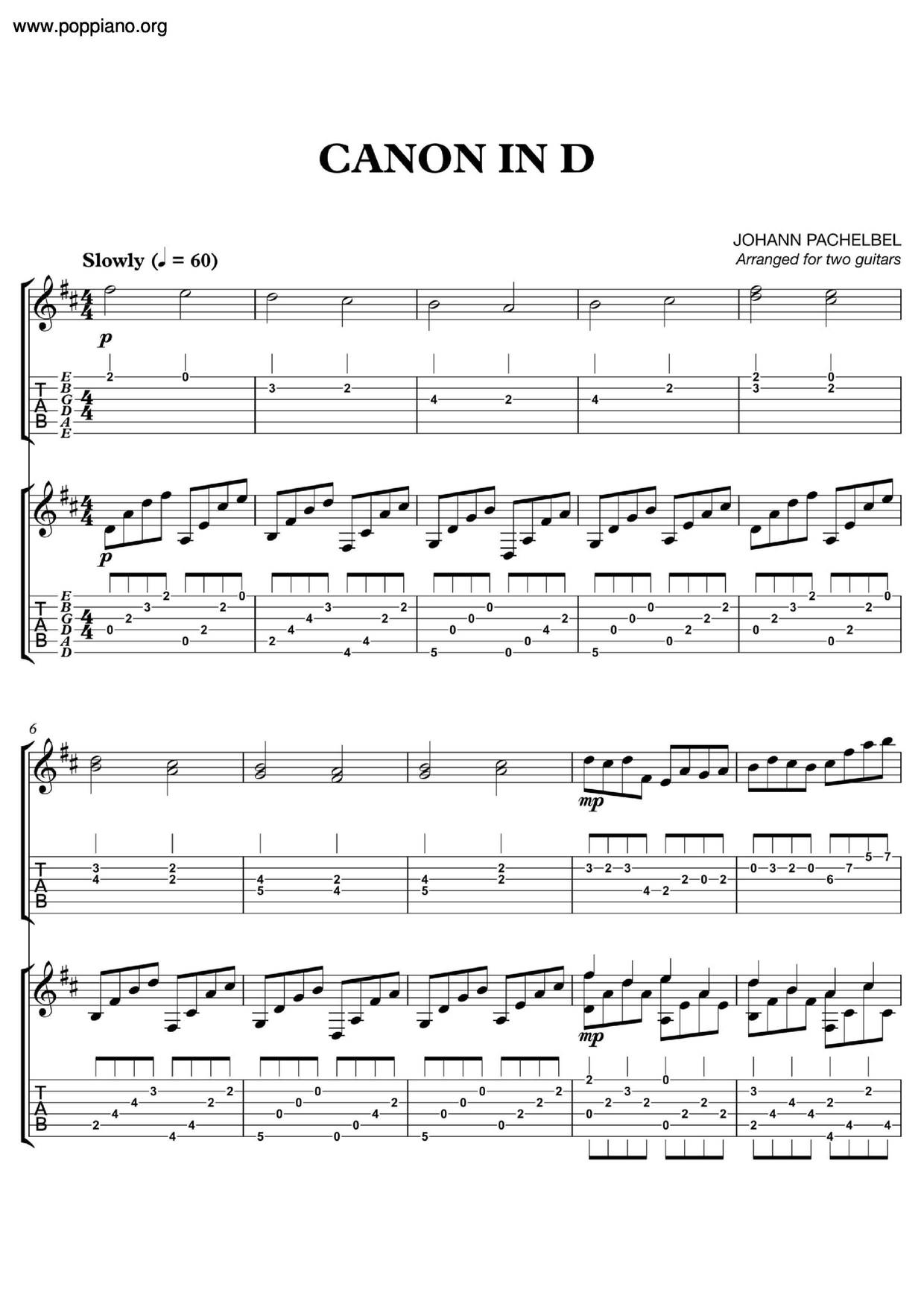 Canon In D | Sheet Music Direct