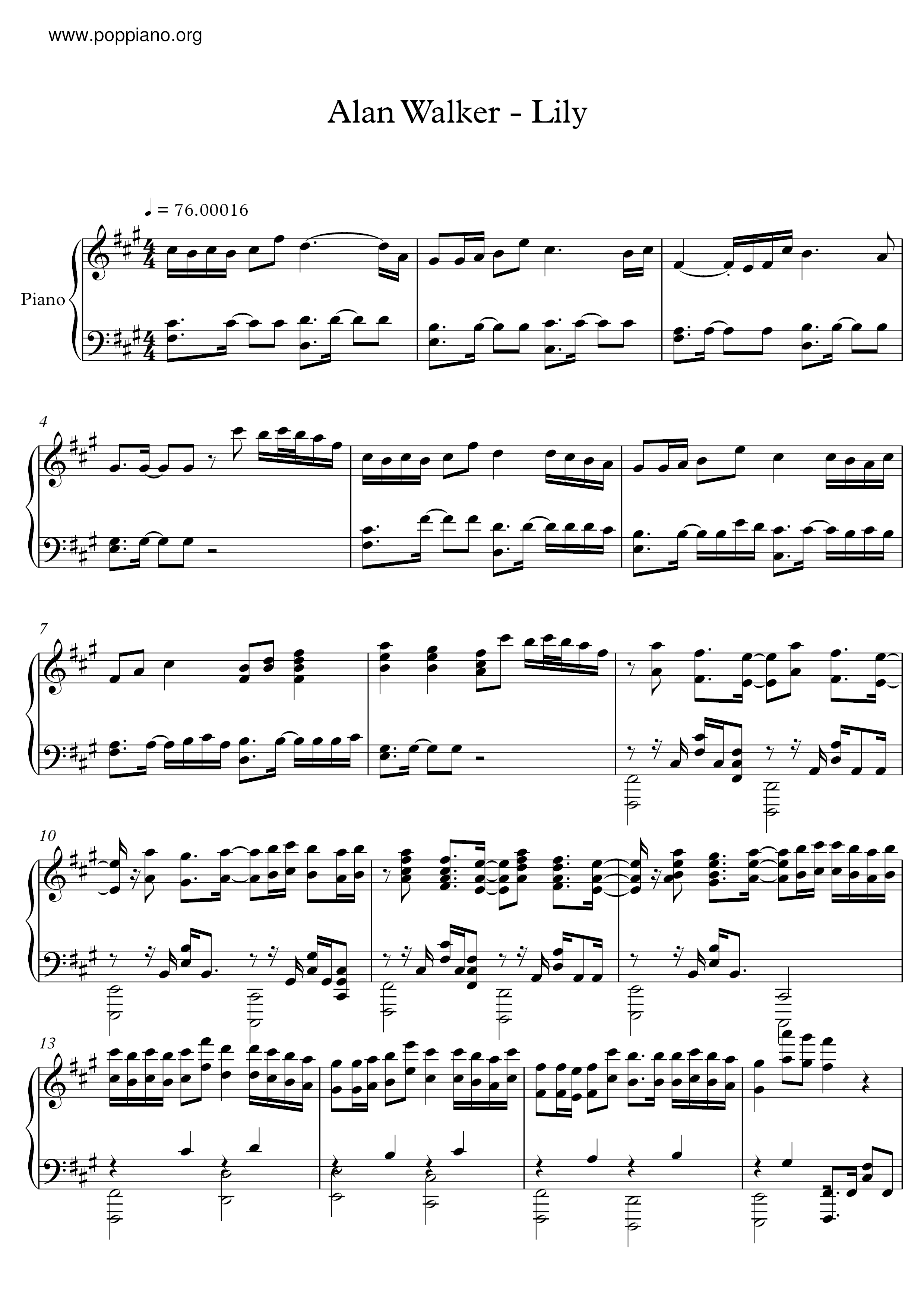 ☆ Alan Walker-Lily Sheet Music pdf, (アラン・ウォーカー) - Free Score Download ☆ ☆ Alan Walker-Lily Sheet Music Pdf, (アラン・ウォーカー) - Free Score Download ☆