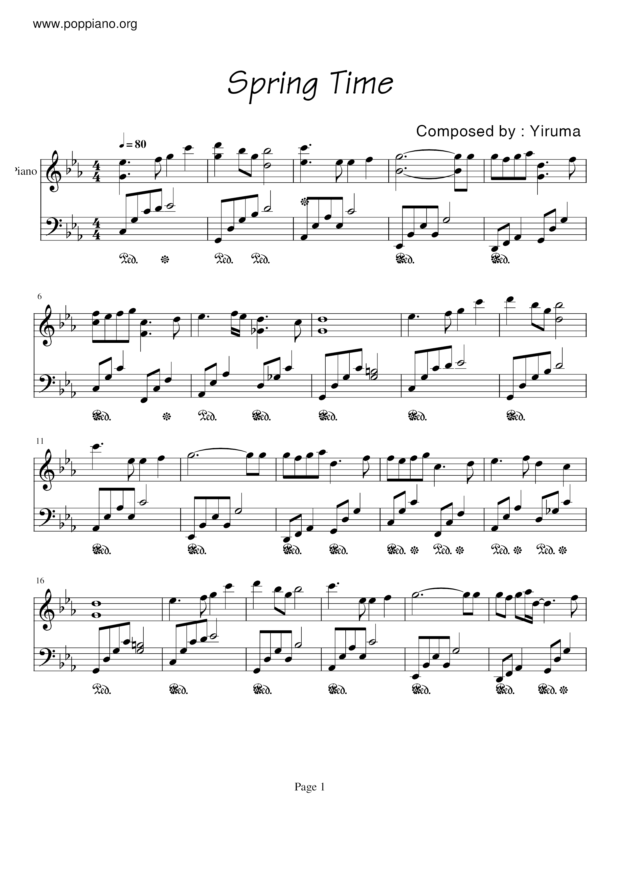 YirumaSpring Time Sheet Music pdf, Free Score Download ★