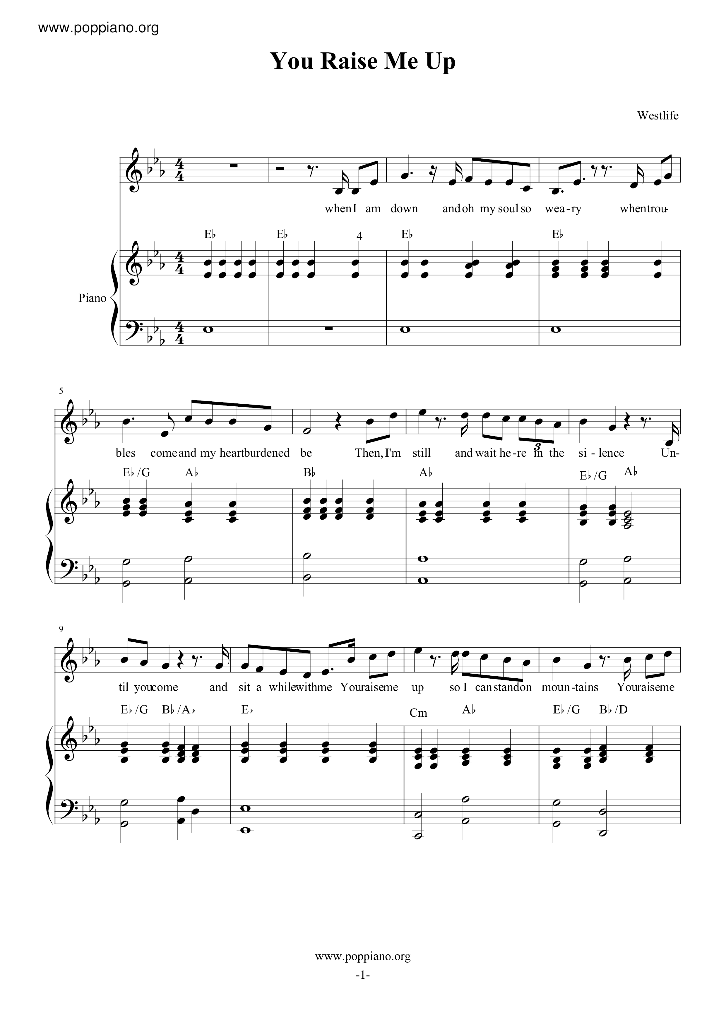 Josh Groban Westlife You Raise Me Up ピアノ譜pdf 香港ポップピアノ協会 無料pdf楽譜ダウンロード Gakufu