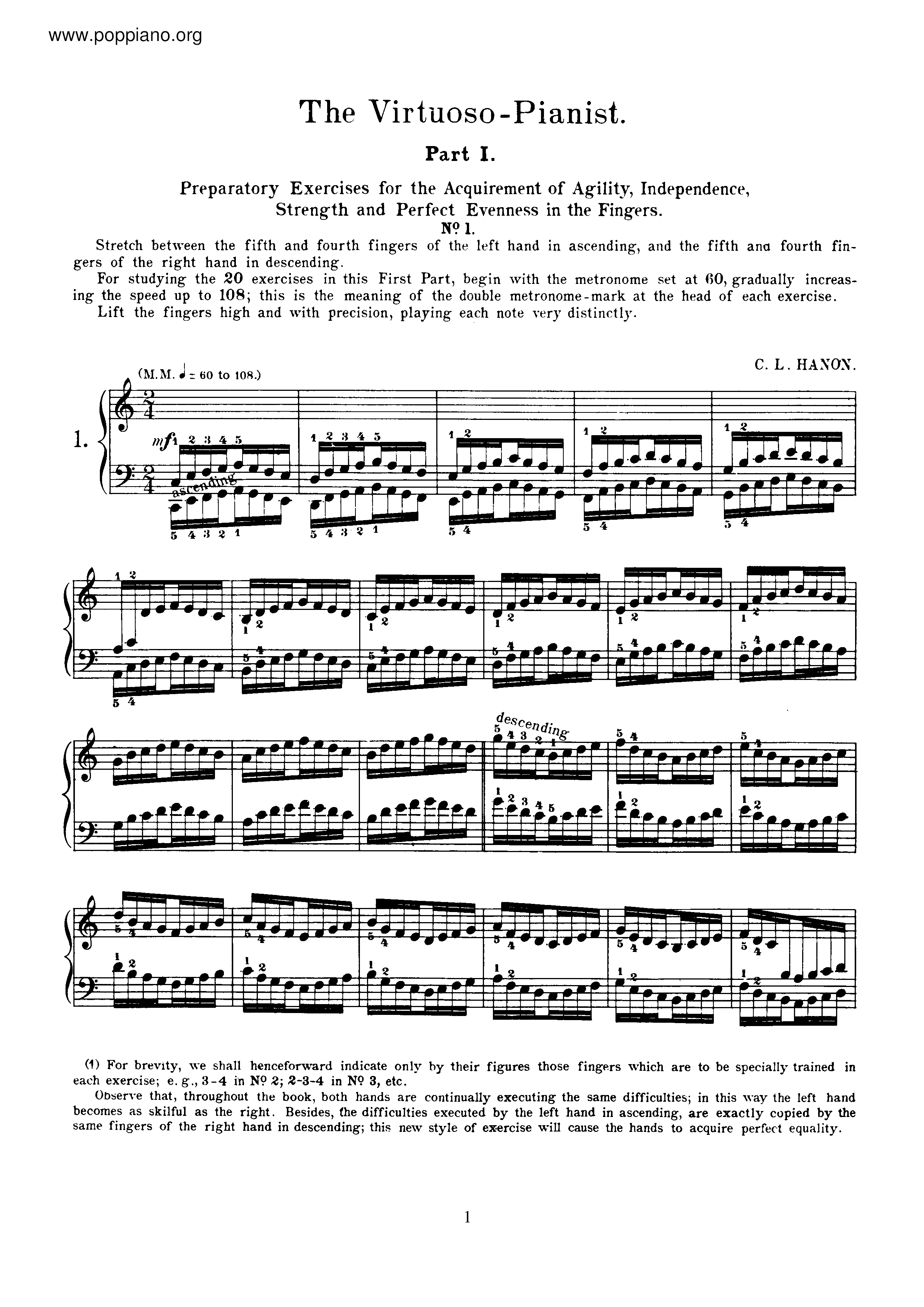 Hanon The Virtuoso Pianist Sheet Music Pdf Free Score Download