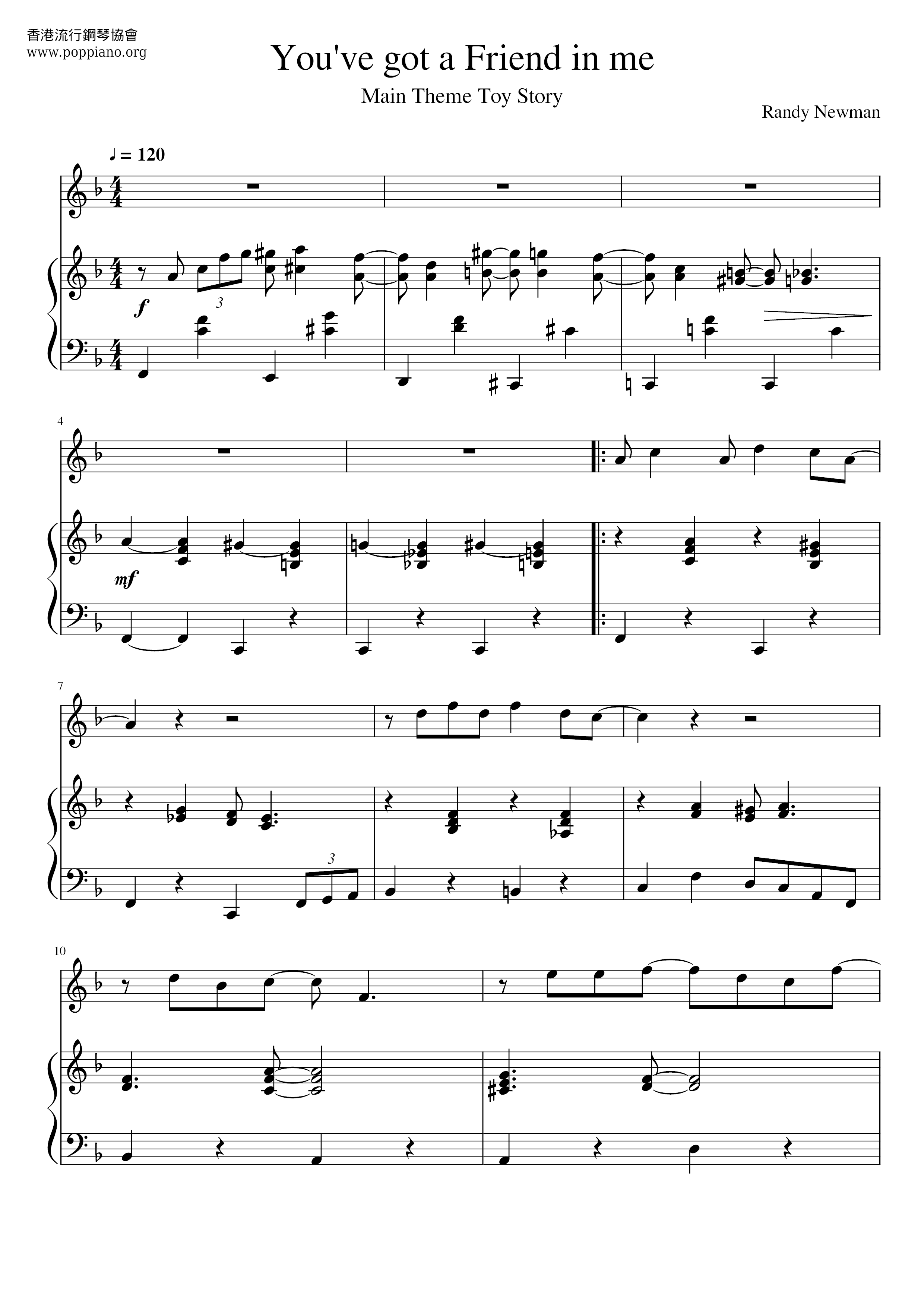 [新しいコレクション] you've got a friend in me sheet music pdf free 151149-You