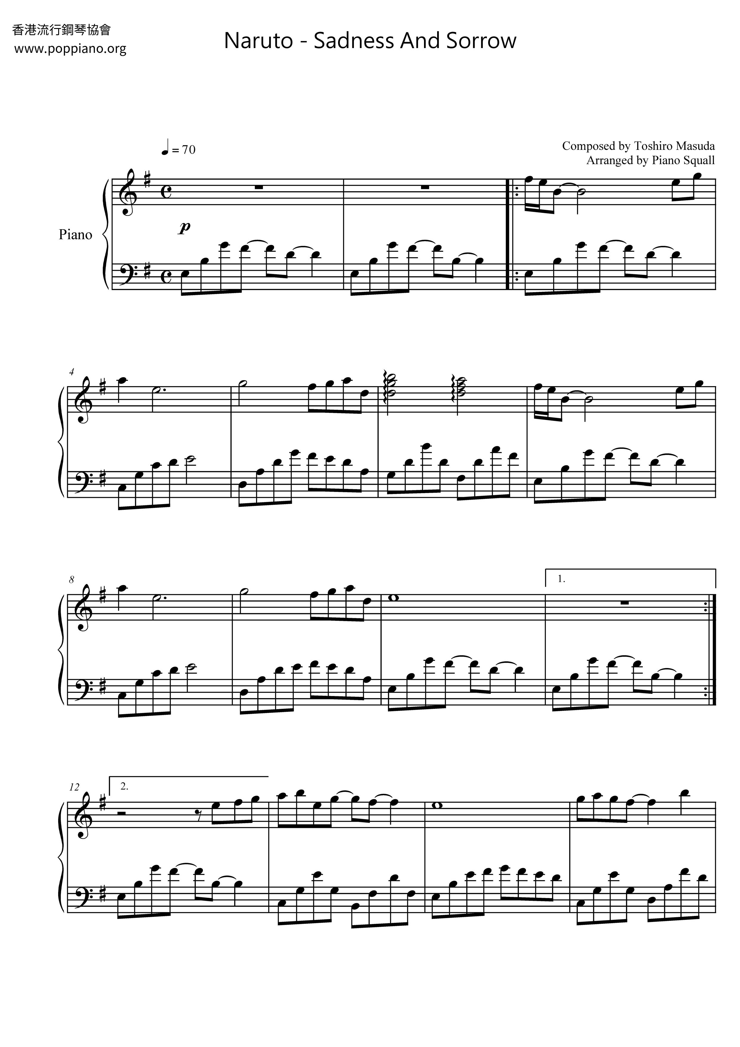 Anime Piano Sheet Music