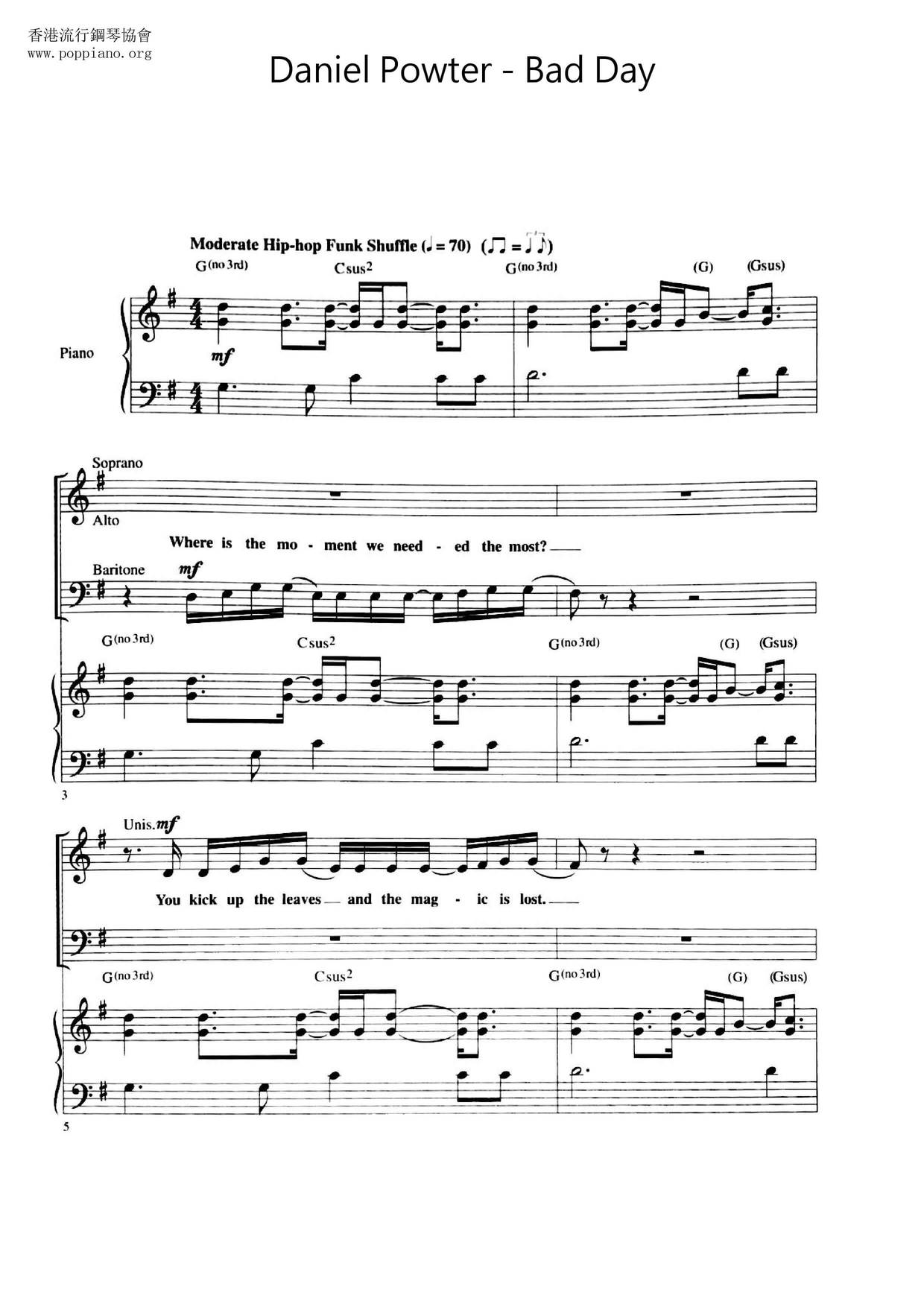 Daniel Powter Bad Day Sheet Music Pdf Free Score Download Daniel Powter Bad Day Sheet Music Pdf Free Score Download