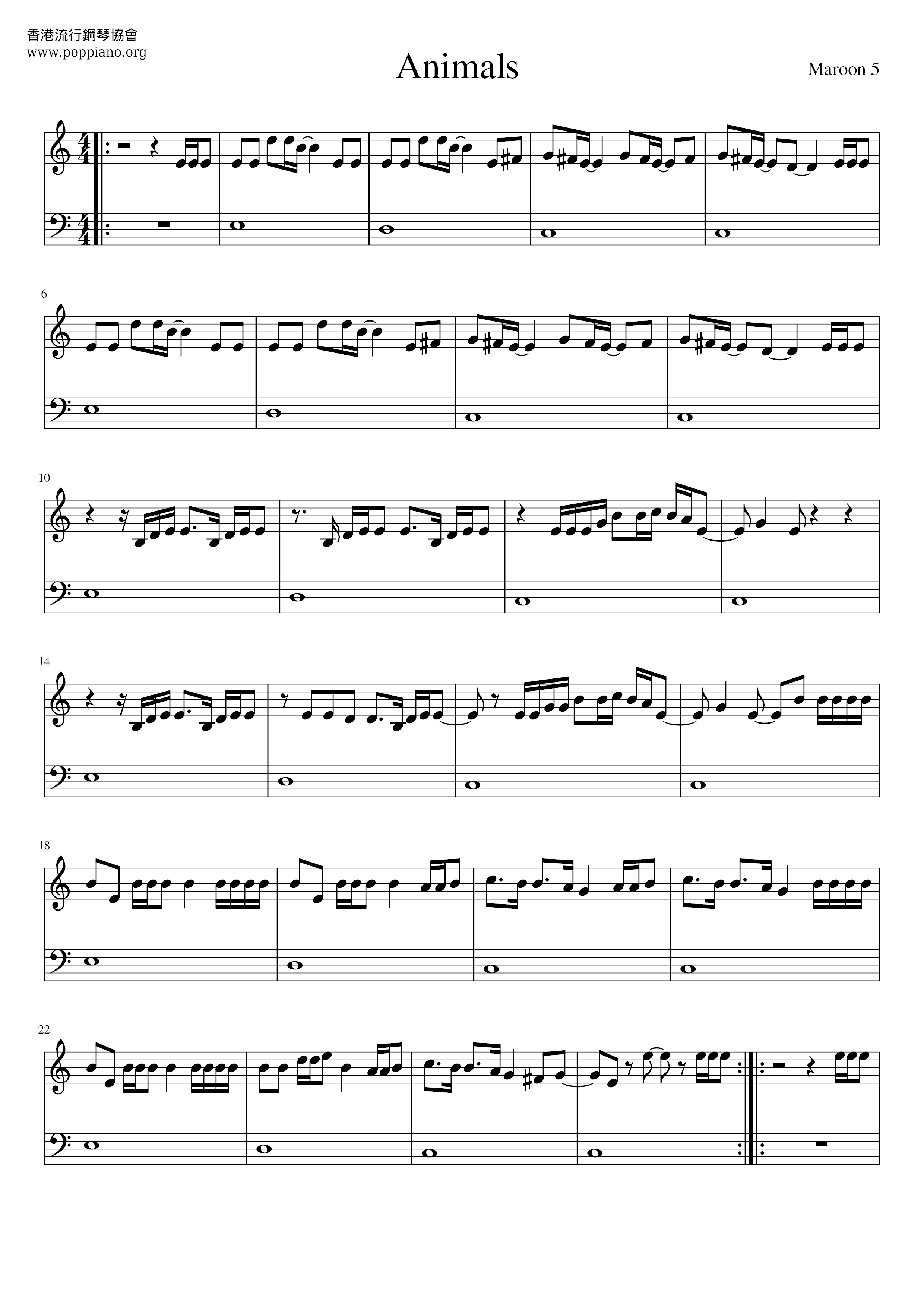 ☆ Maroon 5-Animals Sheet Music pdf, - Free Score Download ☆ ☆ Maroon 5-Animals Sheet Music pdf, - Free Score Download ☆