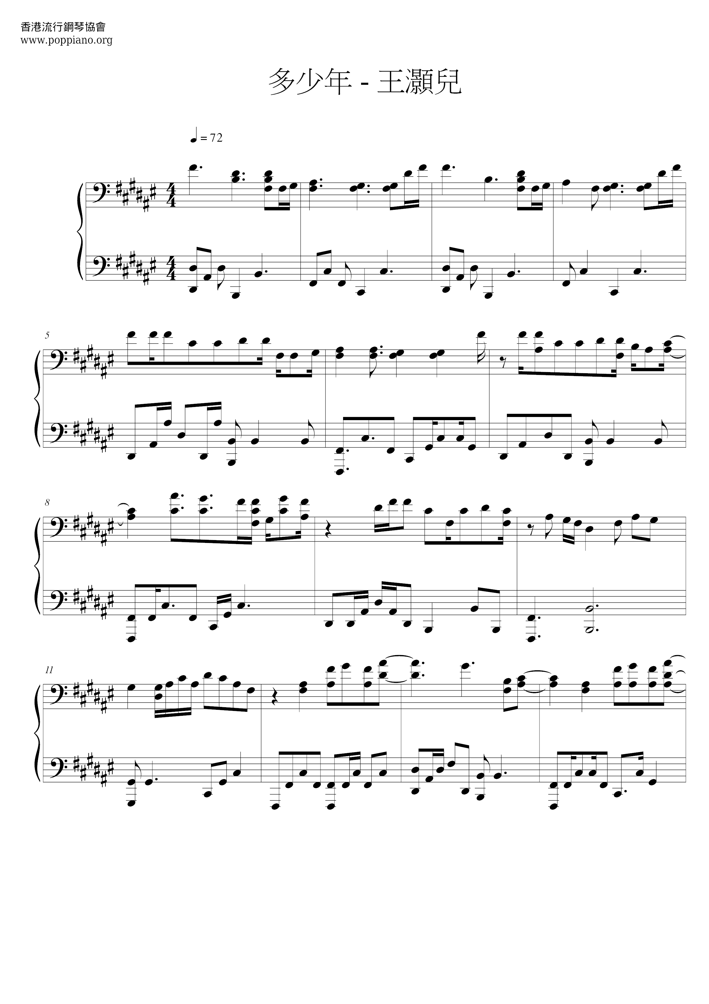 Joey WongHow Many Years Sheet Music pdf, Free Score Download ★