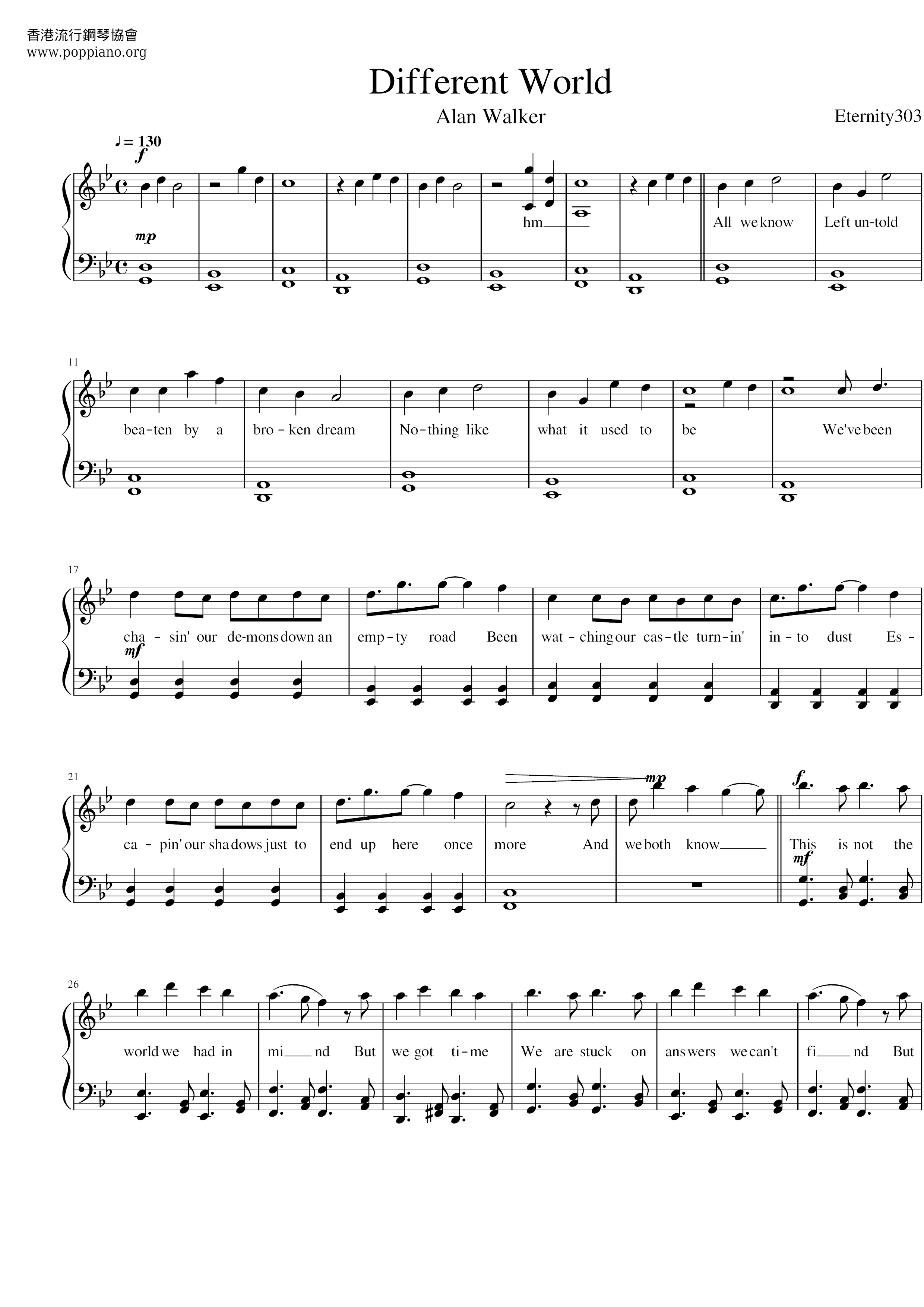 Alan Walker Different World Sheet Music Pdf アラン ウォーカー Free Score Download Alan Walker Different World Sheet Music Pdf アラン ウォーカー Free Score Download