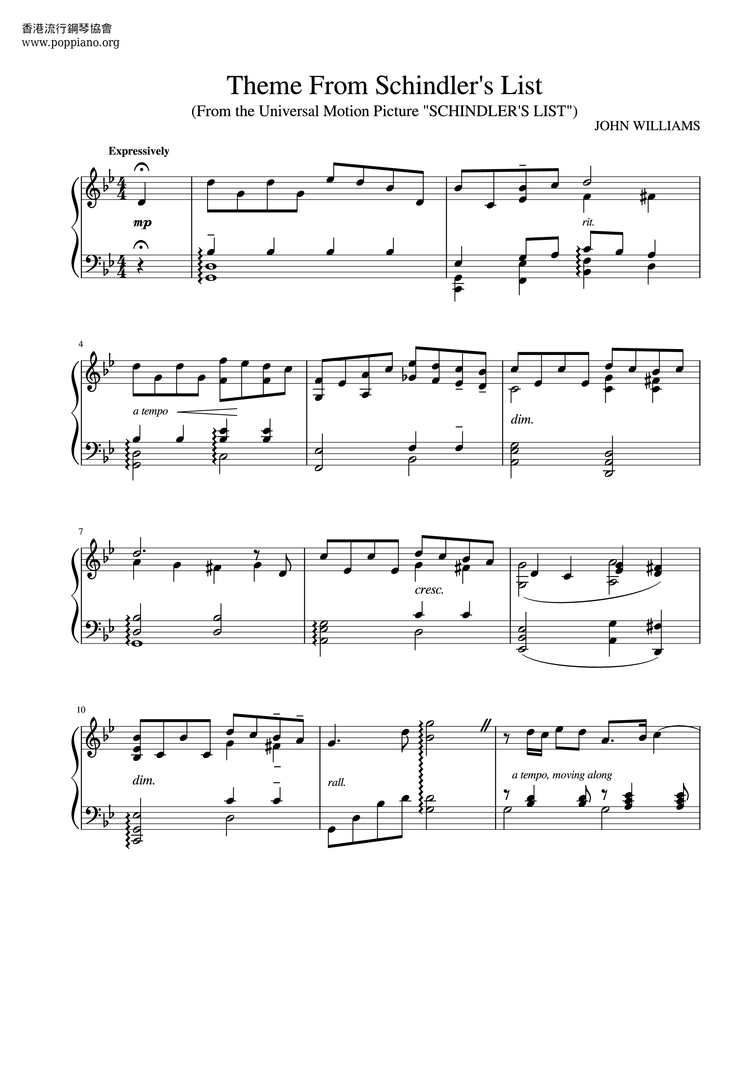 John Williams Schindler s List Sheet Music Notes Chords Download John Williams Schindler s List Sheet Music Notes Chords Download