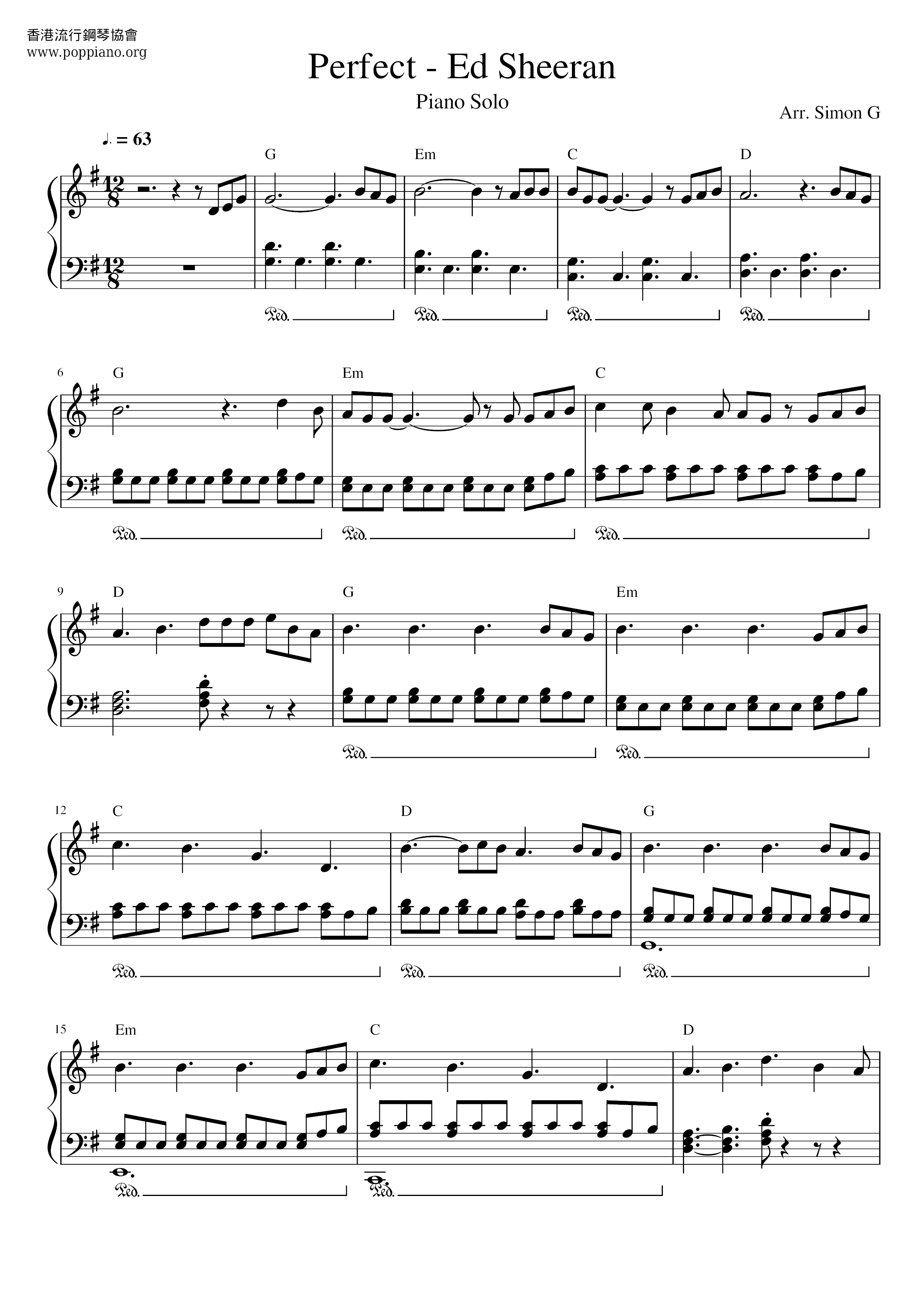 Ed Sheeran Perfect Sheet Music Pdf Ã¨ã Ã·ã¼ã©ã³ Free Score Download