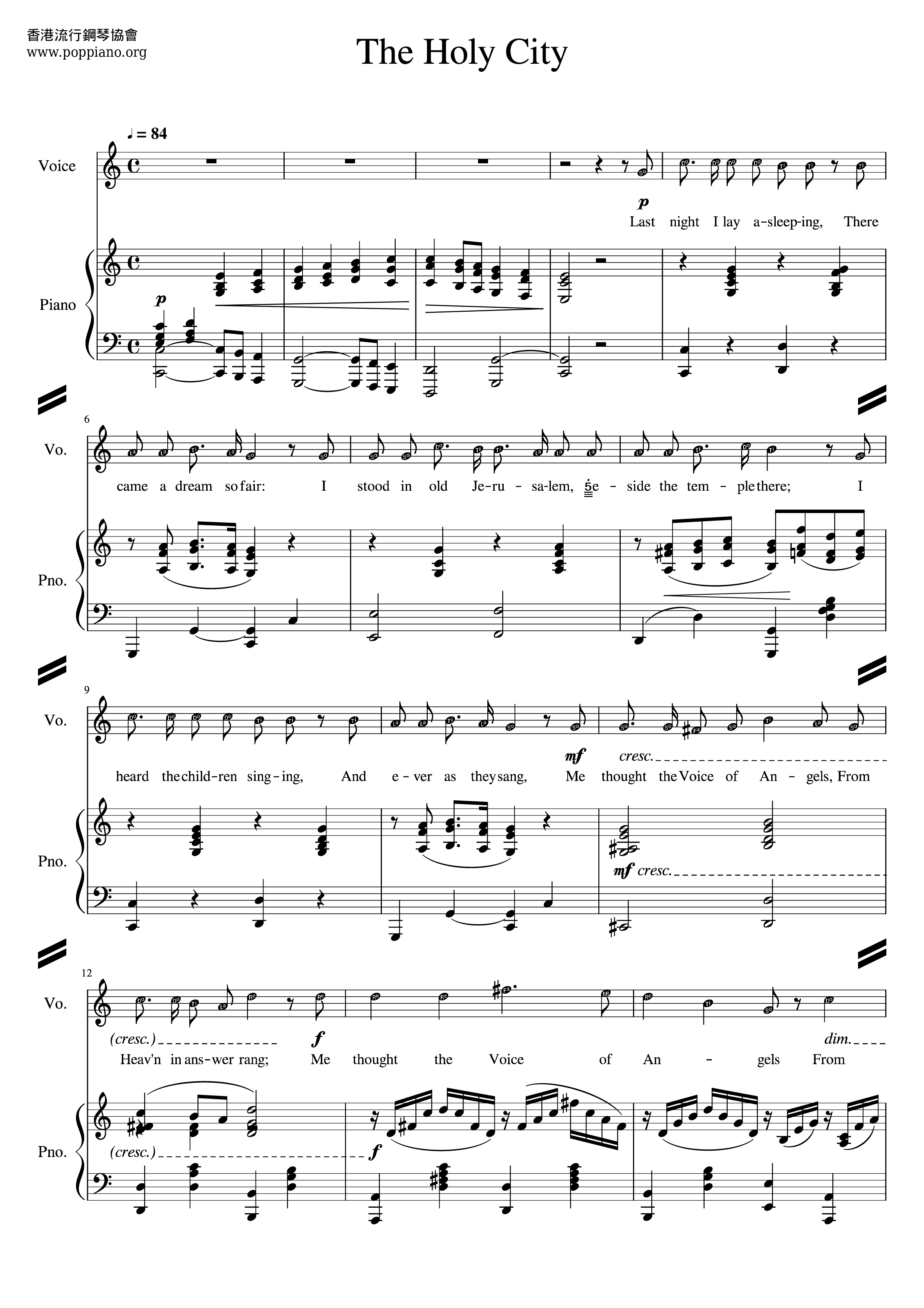 Free Sheet Music The Holy City
