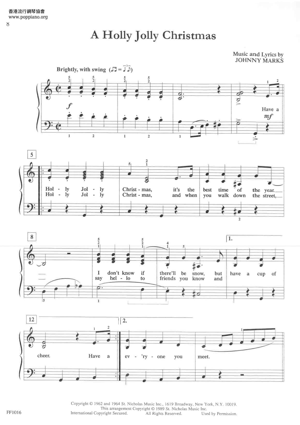 Christmas Piano Music Sheet 2022