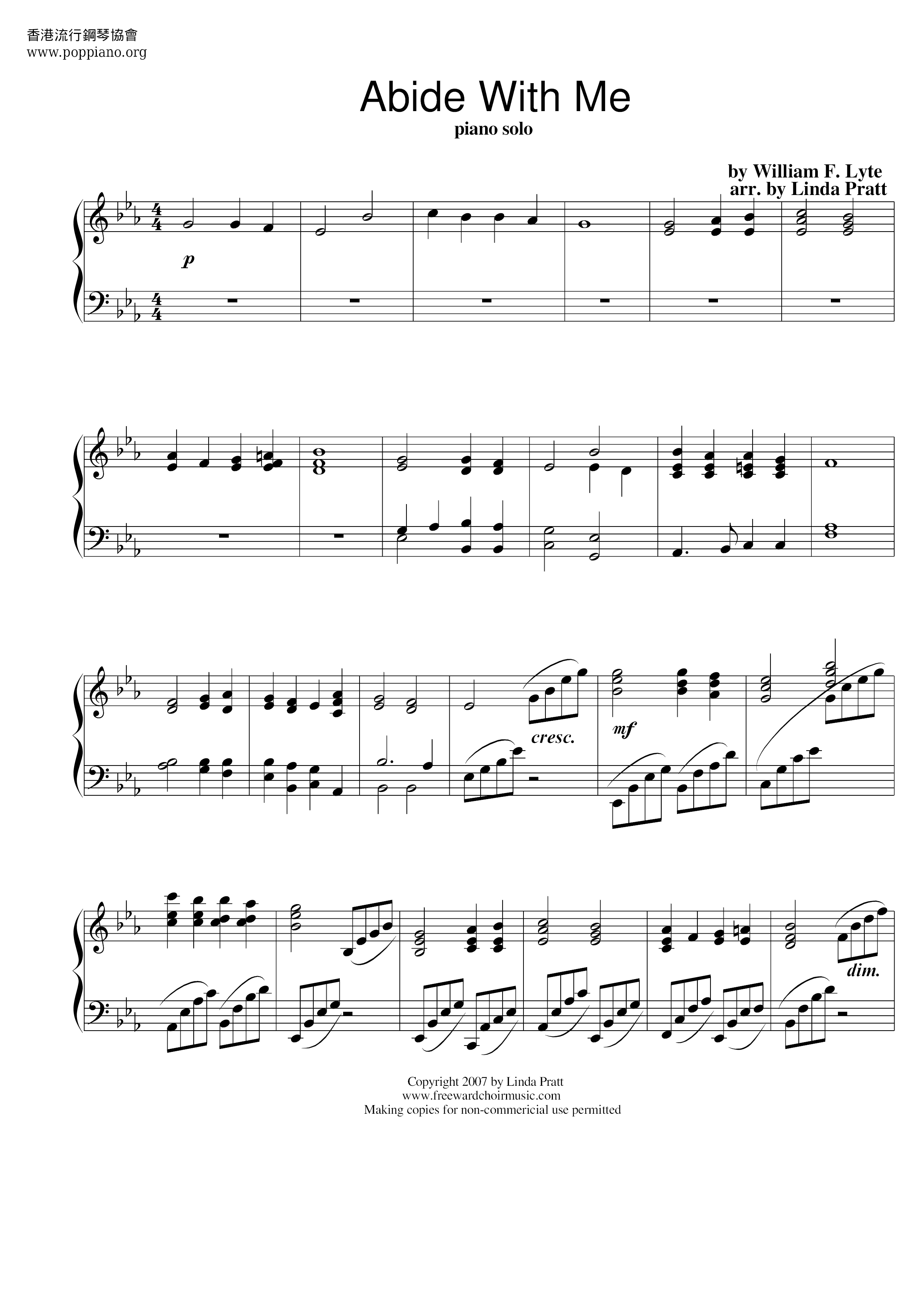 Abide With Me琴譜