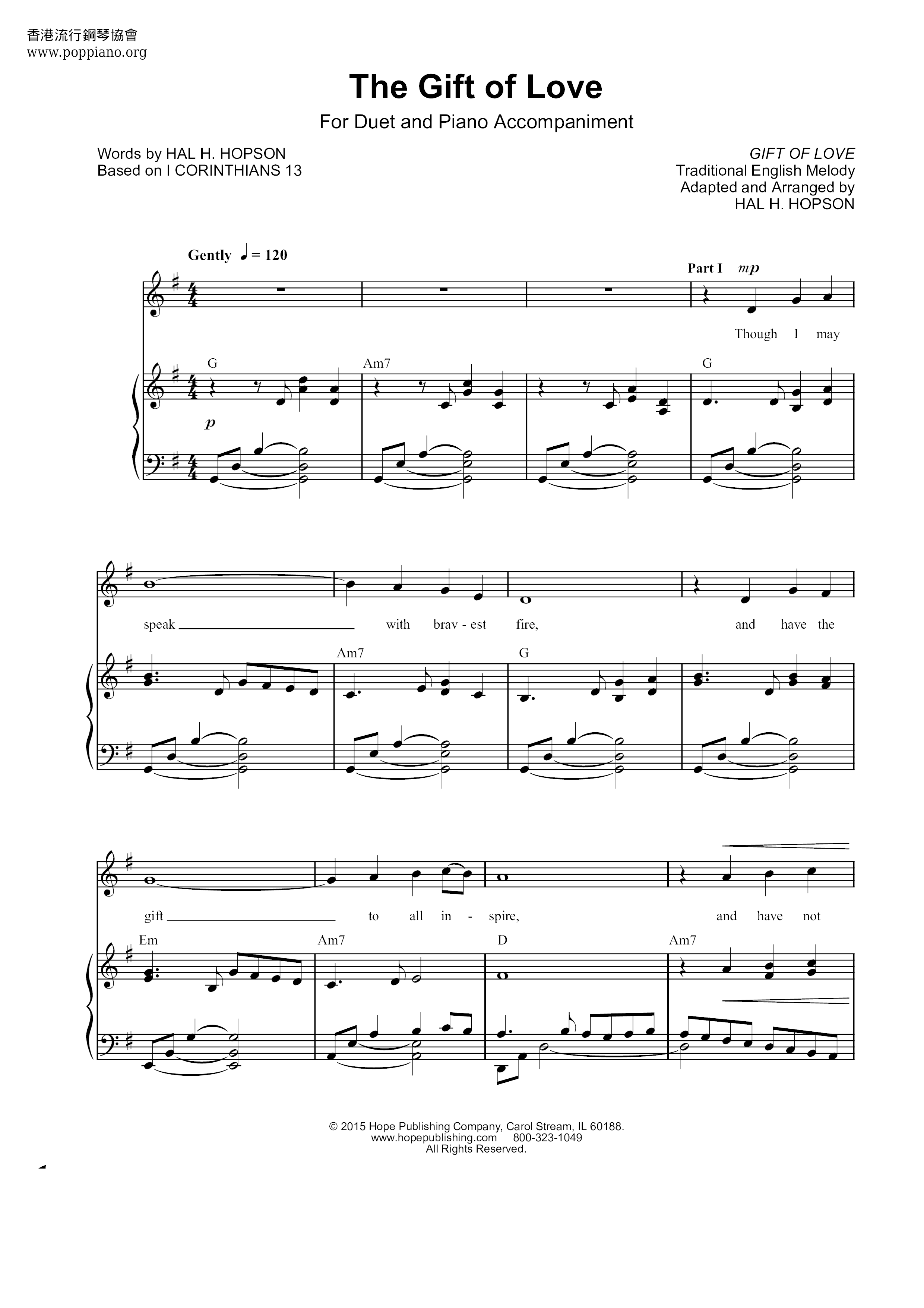 HymnThe Gift Of Love Sheet Music pdf, Free Score Download ★