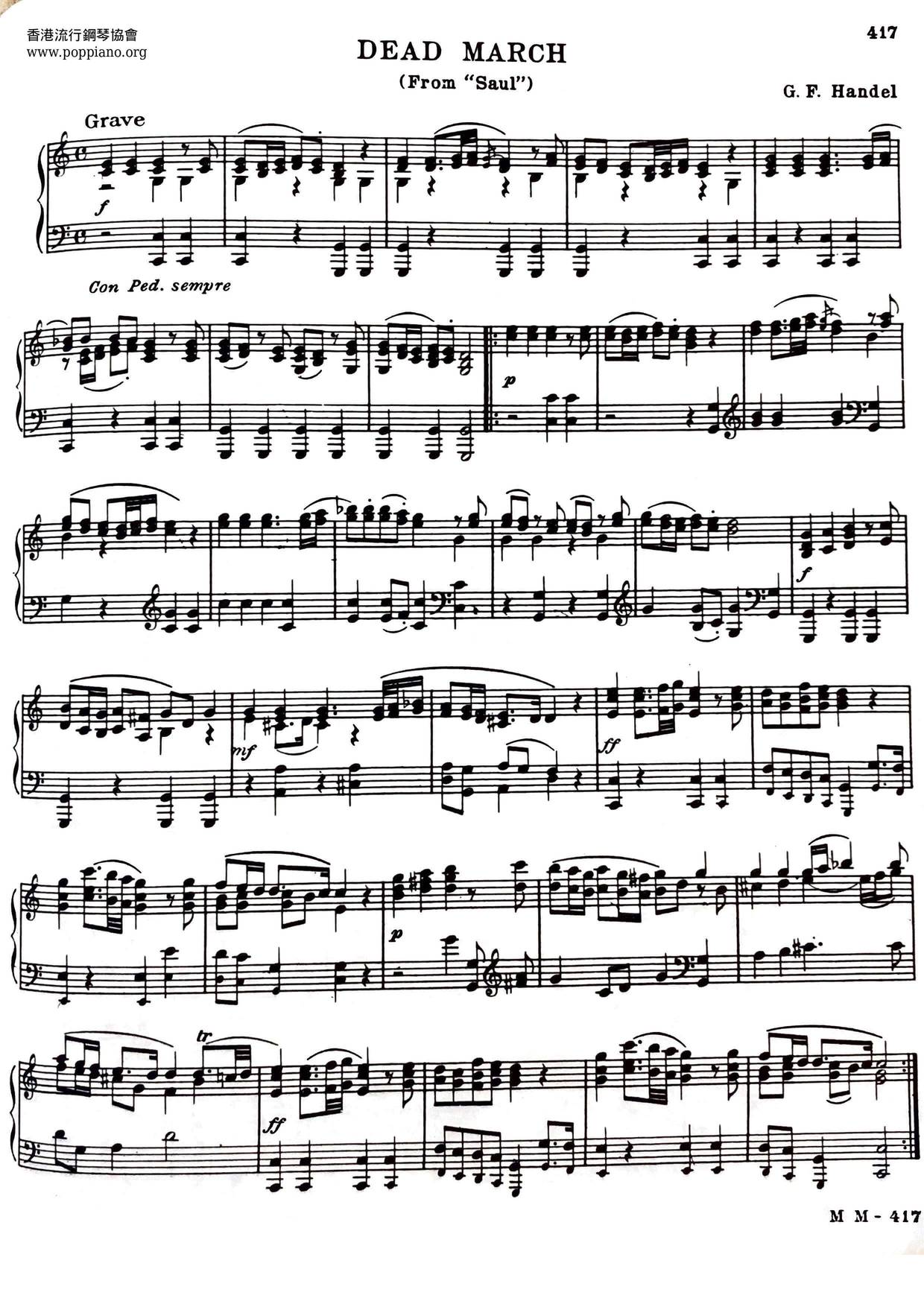 Friedrich HandelDead March Sheet Music pdf, Free Score Download ★
