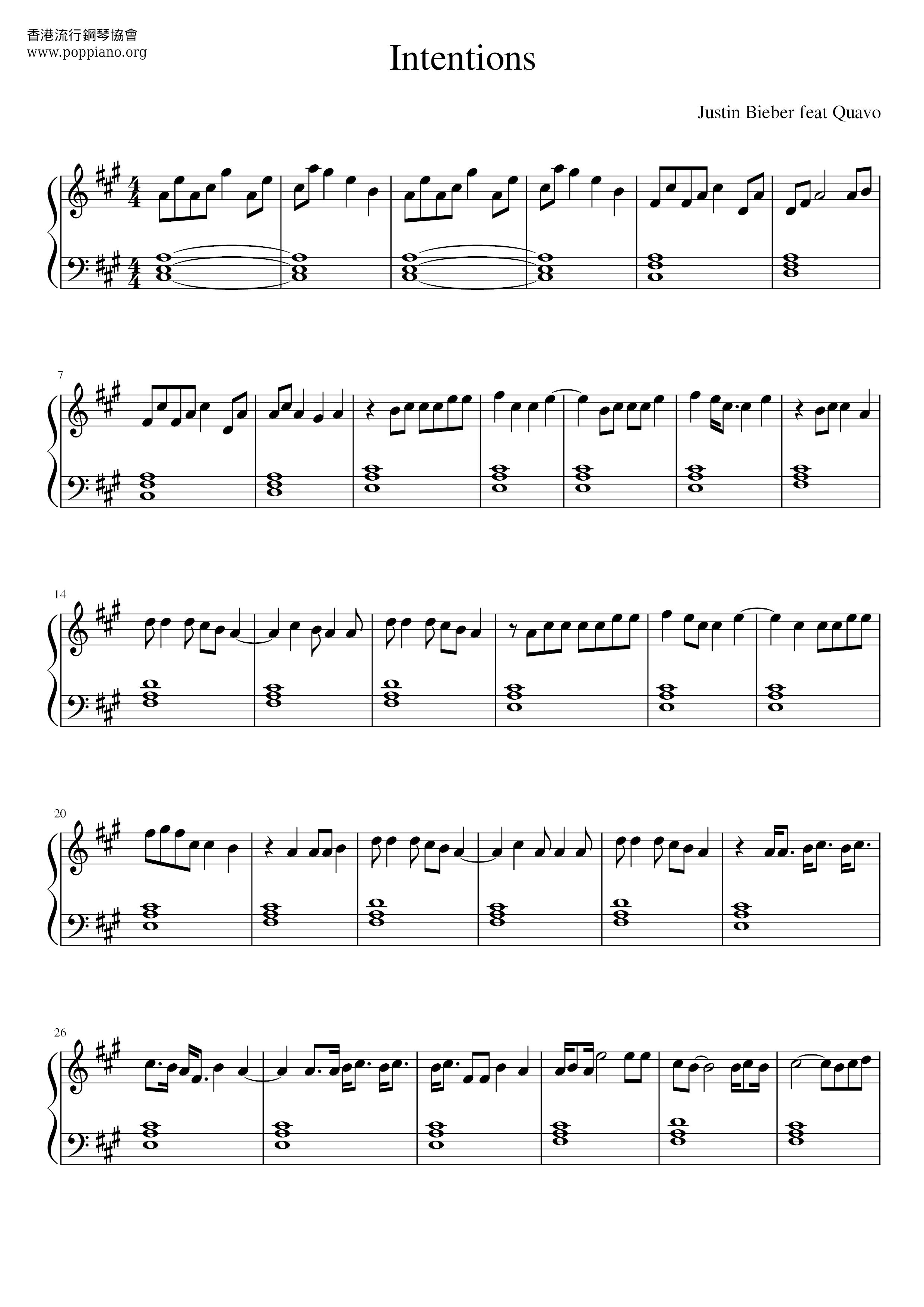 Justin Bieber Intentions Sheet Music Pdf Free Score Download Justin Bieber Intentions Sheet Music Pdf Free Score Download