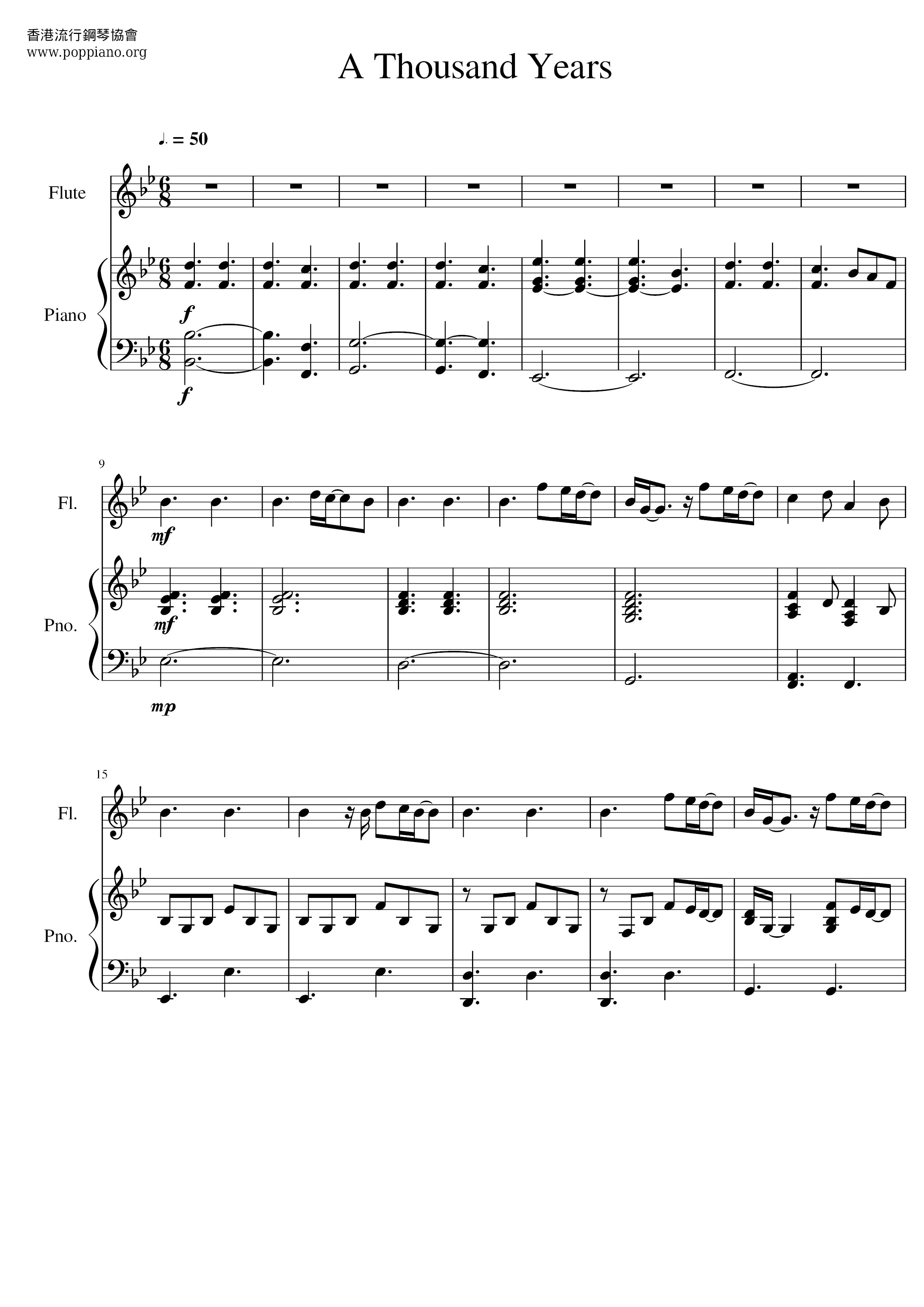 A Thousand Years Sheet Music Piano Score Free Pdf Download Hk Pop Piano Academy